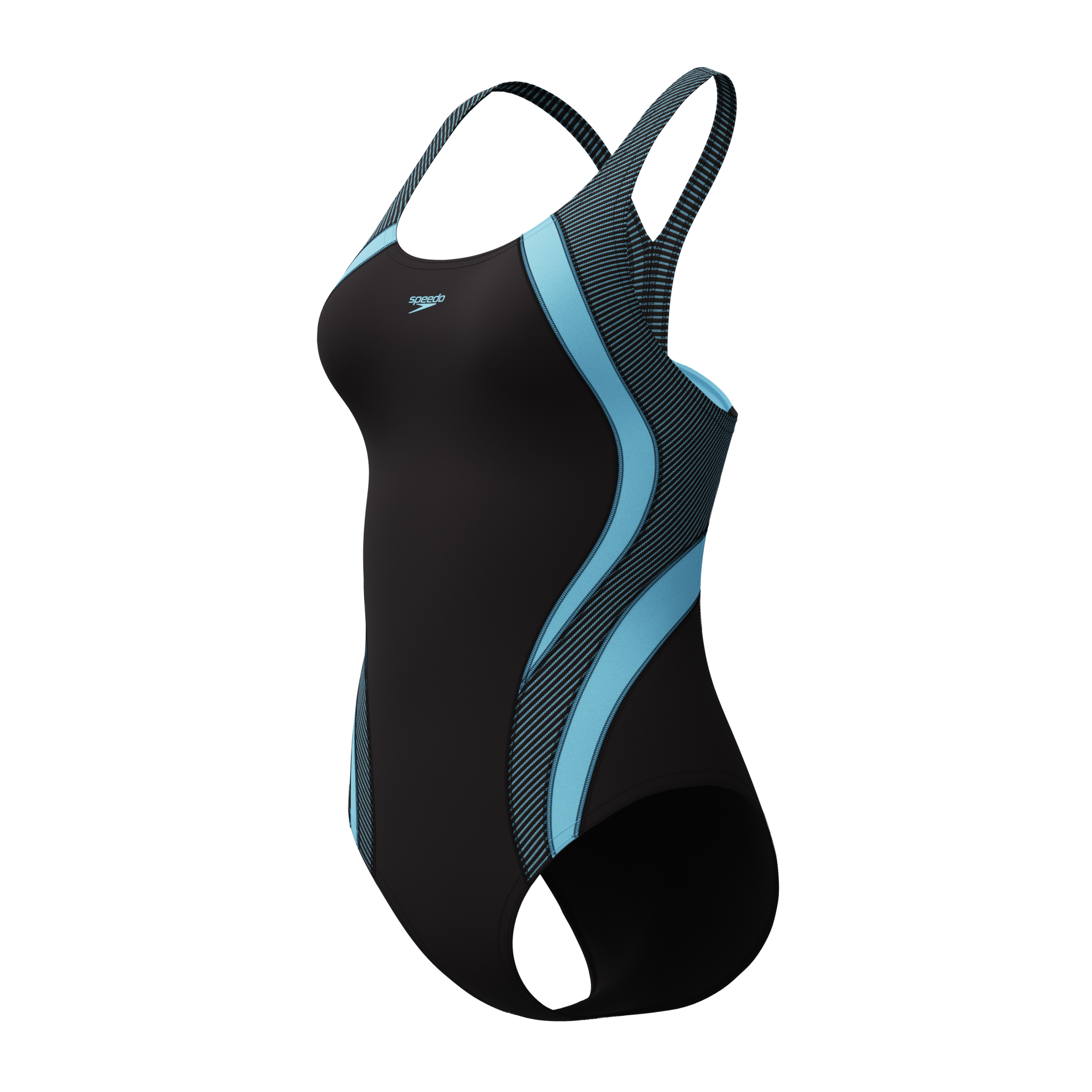 Speedo Badeanzug »QUANTUM RIB SPLICE 1PC BLK/LTBLU«