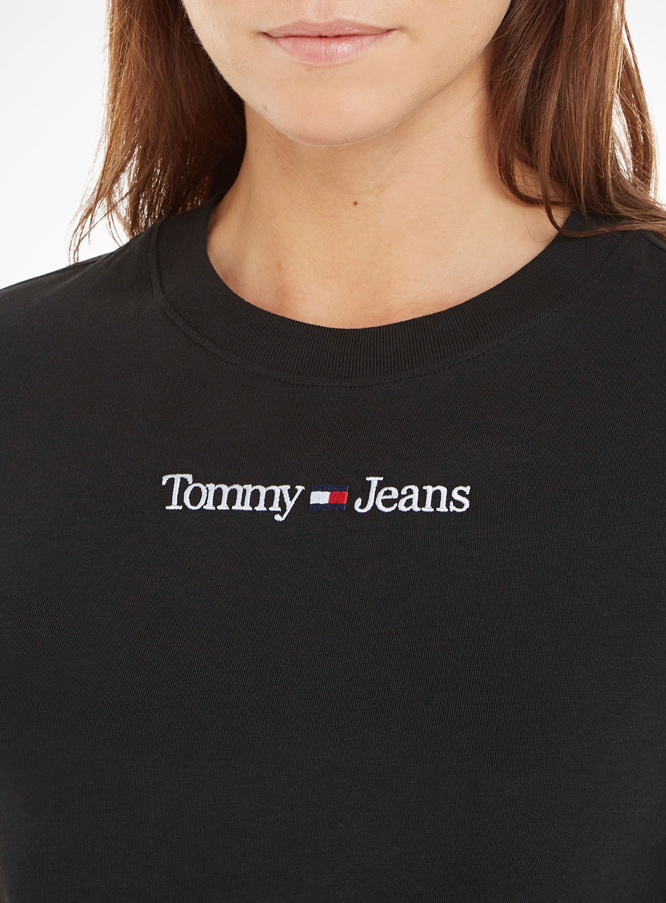 Tommy Jeans Langarmshirt »TJW BABY LS«, Logo-Schriftzug gesticktem Jeans LINEAR Tommy bei ♕ mit SERIF