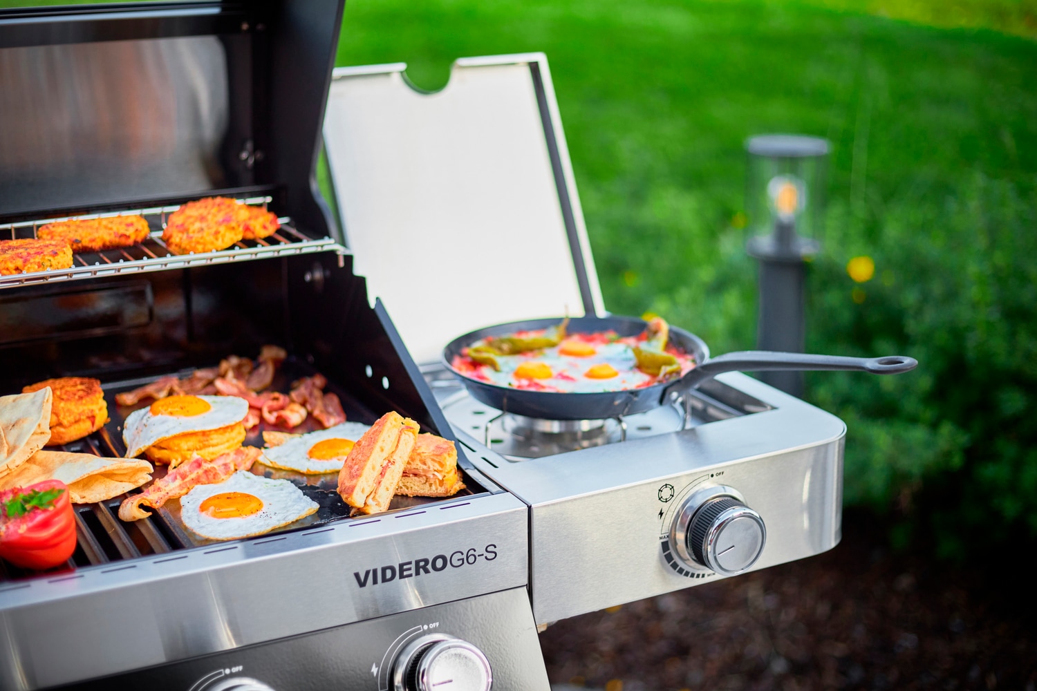 RÖSLE Grillplatte »VIDERO, 25440«, aus Gusseisen, Grillbranding, für alle VIDERO Modelle