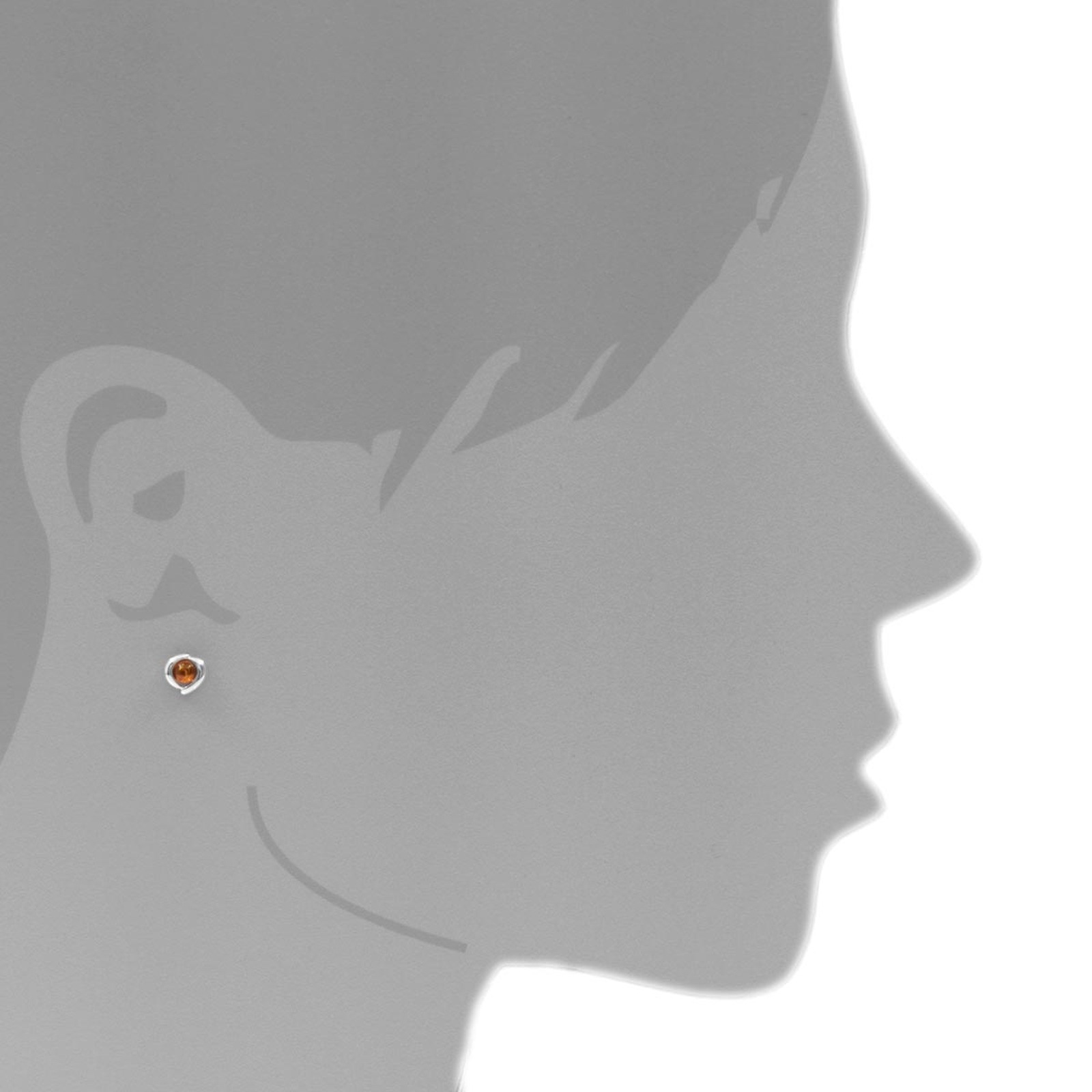 OSTSEE-SCHMUCK Paar Ohrstecker »- Gaja - Silber 925/000 - Bernstein«