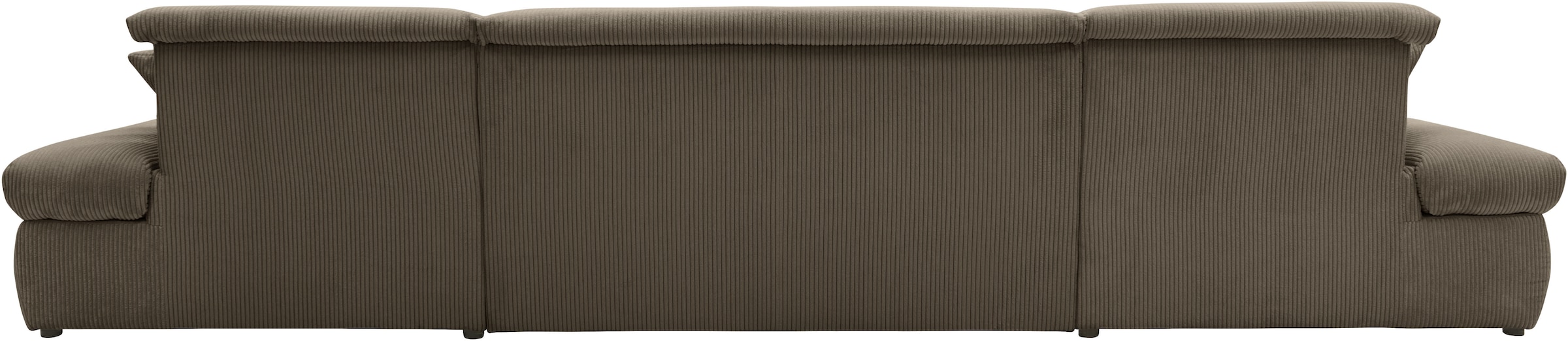 DOMO collection Wohnlandschaft »Moric wahlweise mit Bettfunktion und Armteilverstellung, XXL«, U-Form, beidseitig mit Recamiere, incl. Zierkissen, Cord-Bezug