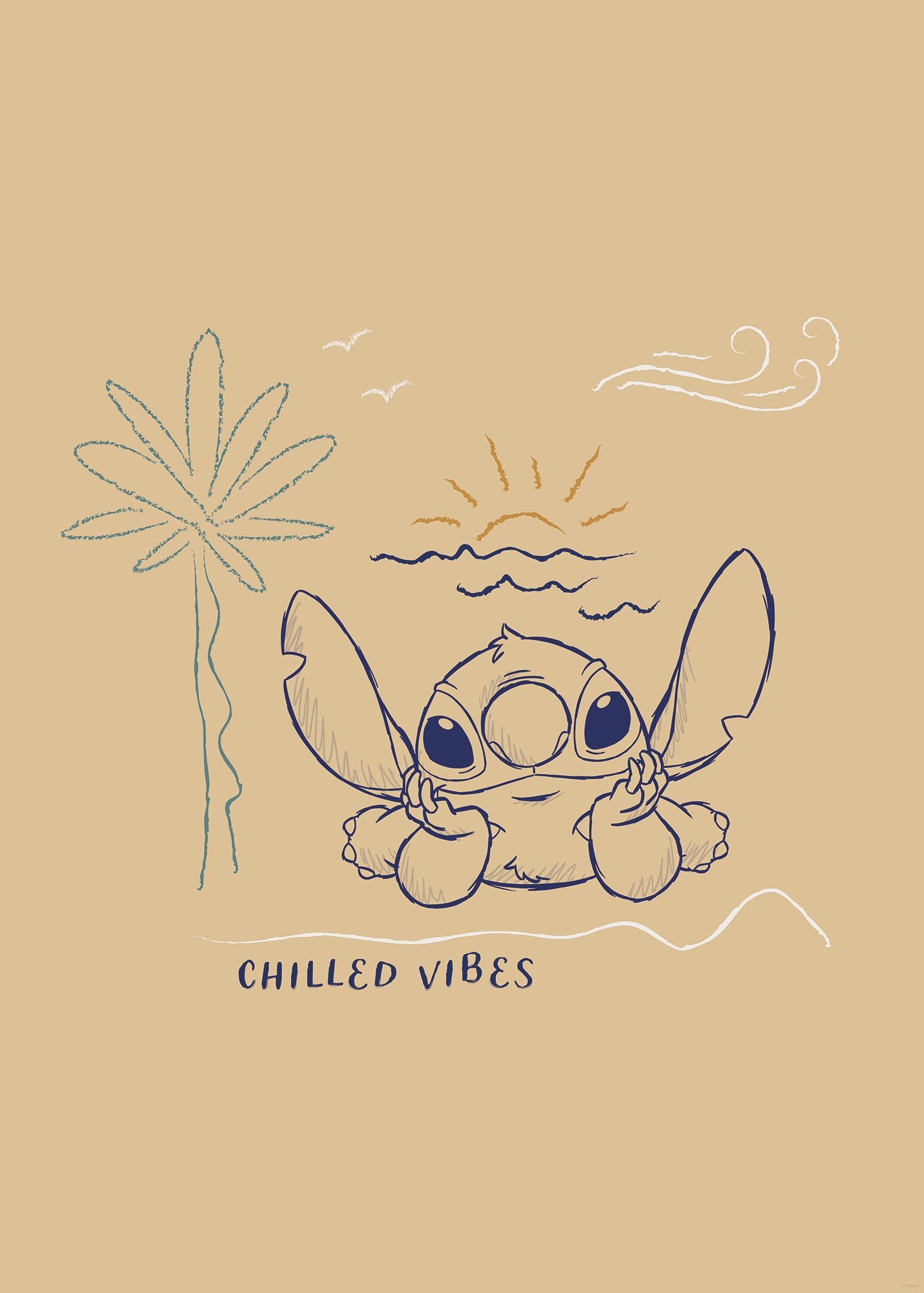 Komar Wandbild »Disney Lilo and Stitch Chilled Vibes«, Disney, (Set, 1 St.), 50 x 70 cm (Breite x Höhe) - Kinderzimmer, Dekoration