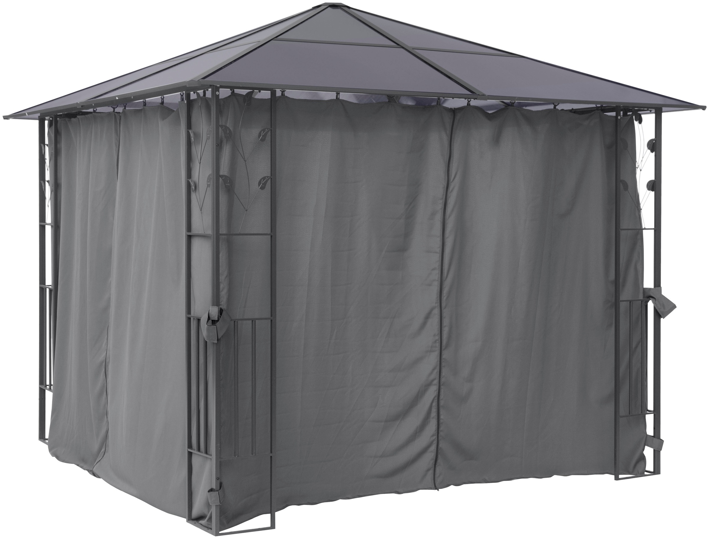 KONIFERA Pavillon »Valencia«, Blätter-Optik, 300x300 cm oder 300x400 cm, Stahlgestell
