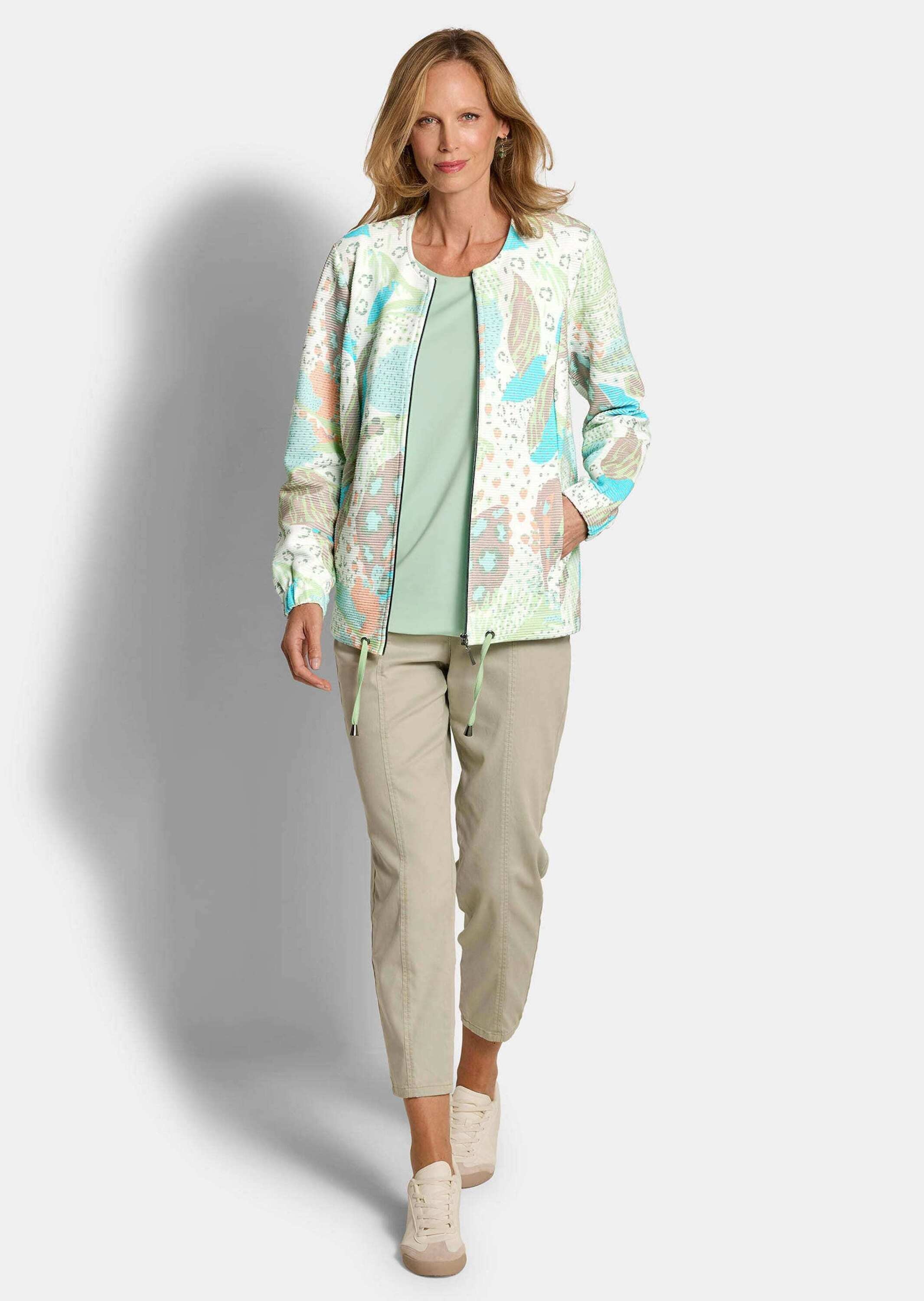 GOLDNER Kurzjacke »Kurzgröße Printjacke mit Ottomanstruktur« Tunnelzug am Saumabschluß