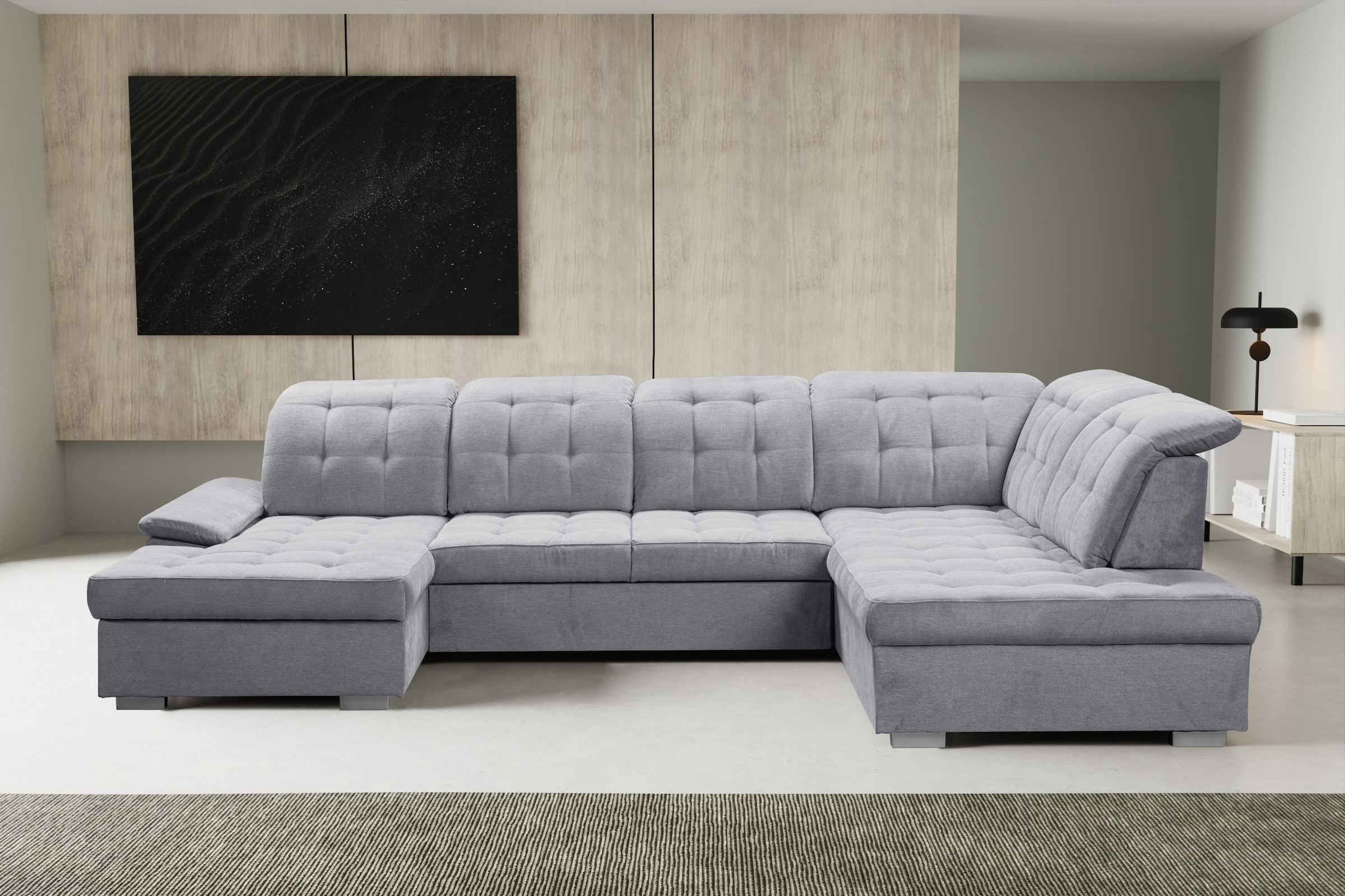 WERK2 Wohnlandschaft »Kordula-New U-Form«, Sofa in U-Form mit Schlaffunktion & Bettkasten, Schlafcouch