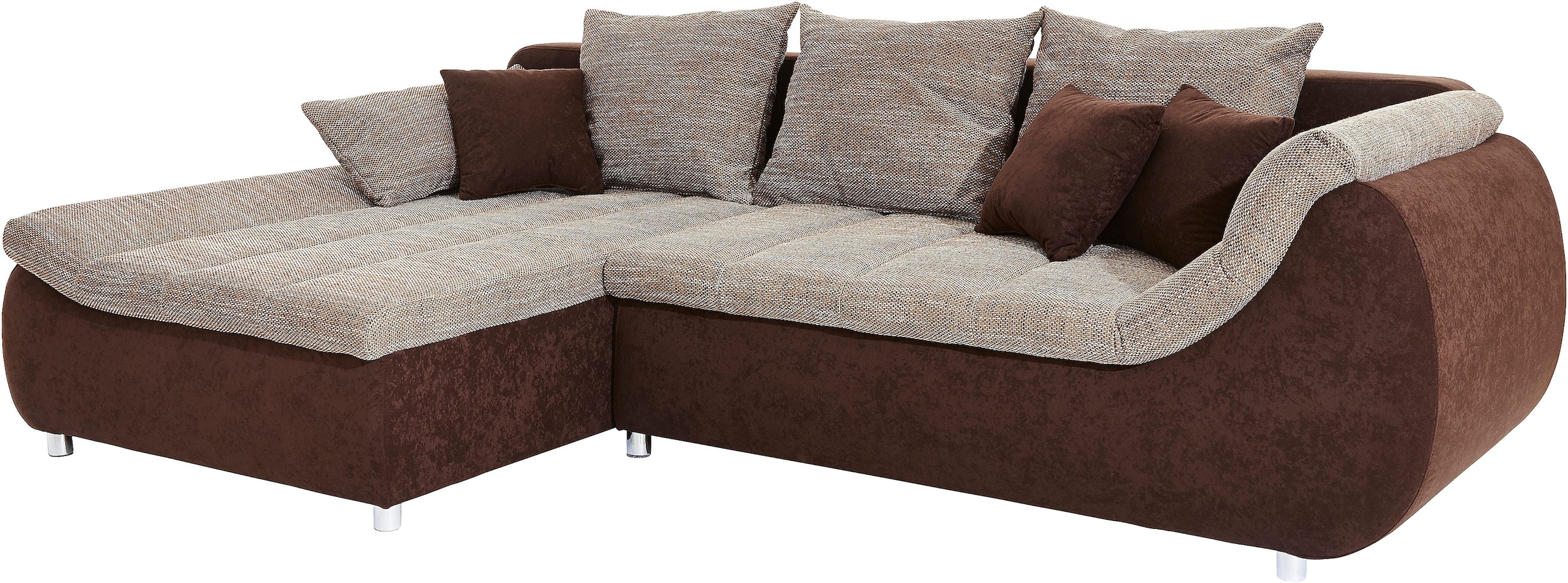 INOSIGN Ecksofa »Imola bequem, aktuelle Steppung im Sitz, L-Form, Breite 270cm«, wahlweise mit Bettfunktion