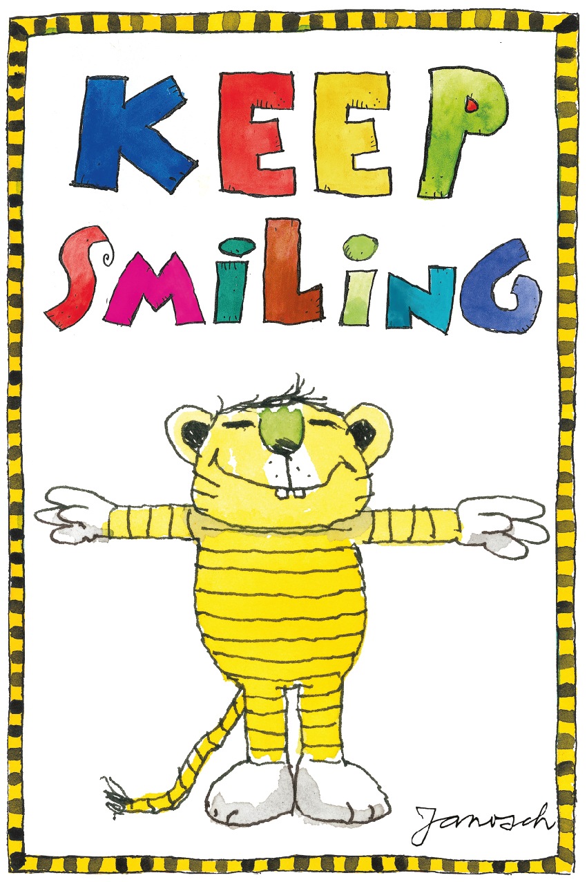 LuckyLinde Wanddekoobjekt »Der kleine Tiger - Keep Smiling«, (1 St.), Exklusive JANOSCH Kindermotive, Stahlschild