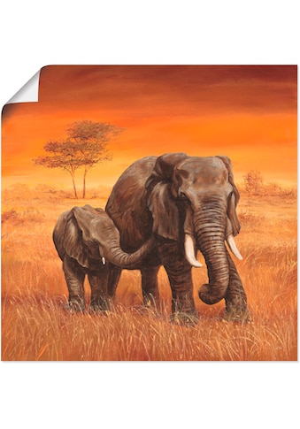 Artland Wandbild »Elefanten II«, Wildtiere, (1 St.), in vielen Größen & Produktarten -... kaufen