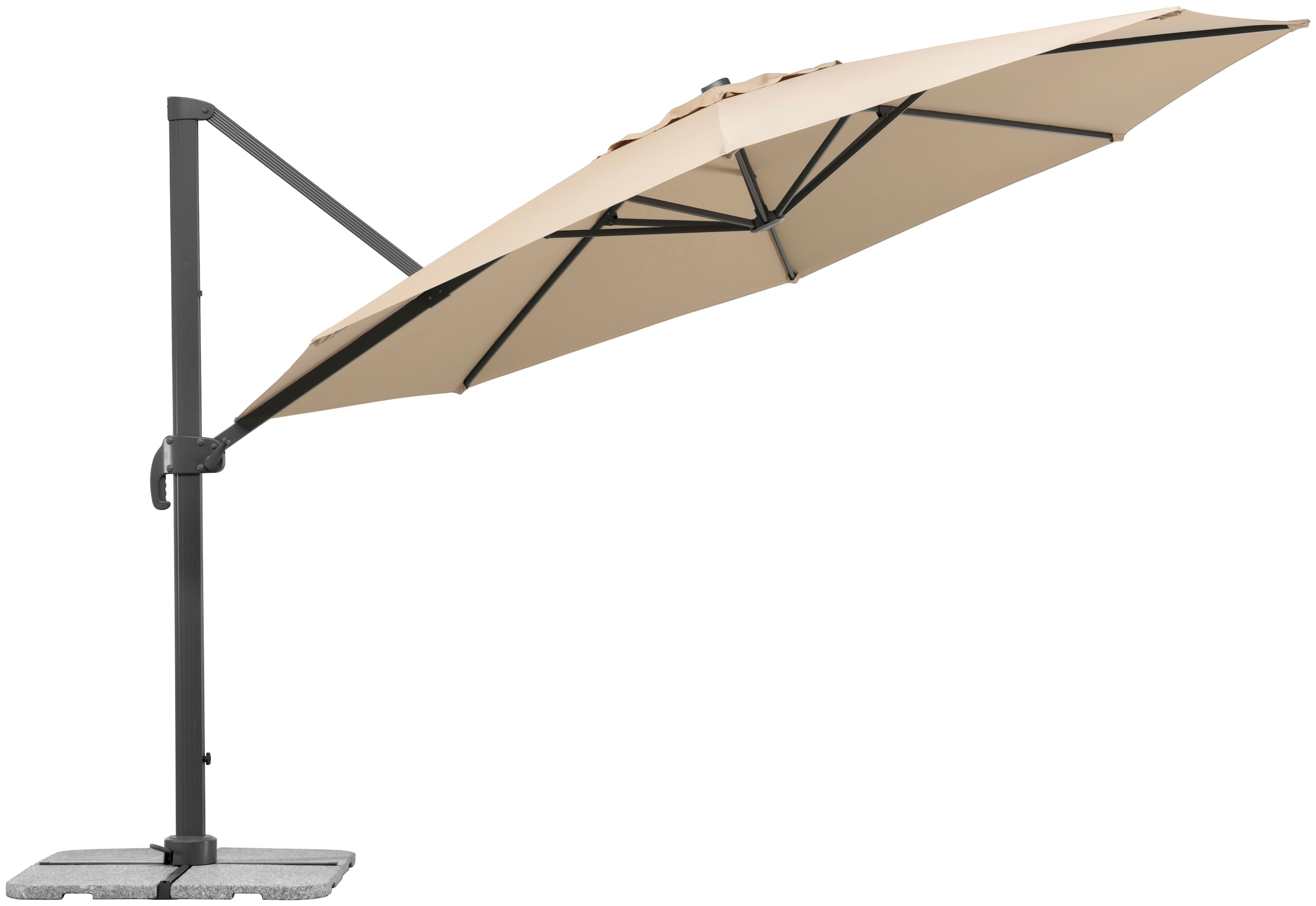 Schneider Schirme Ampelschirm »Rhodos Grande«, Durchmesser 400 cm, natur, rund, ohne Wegeplatten