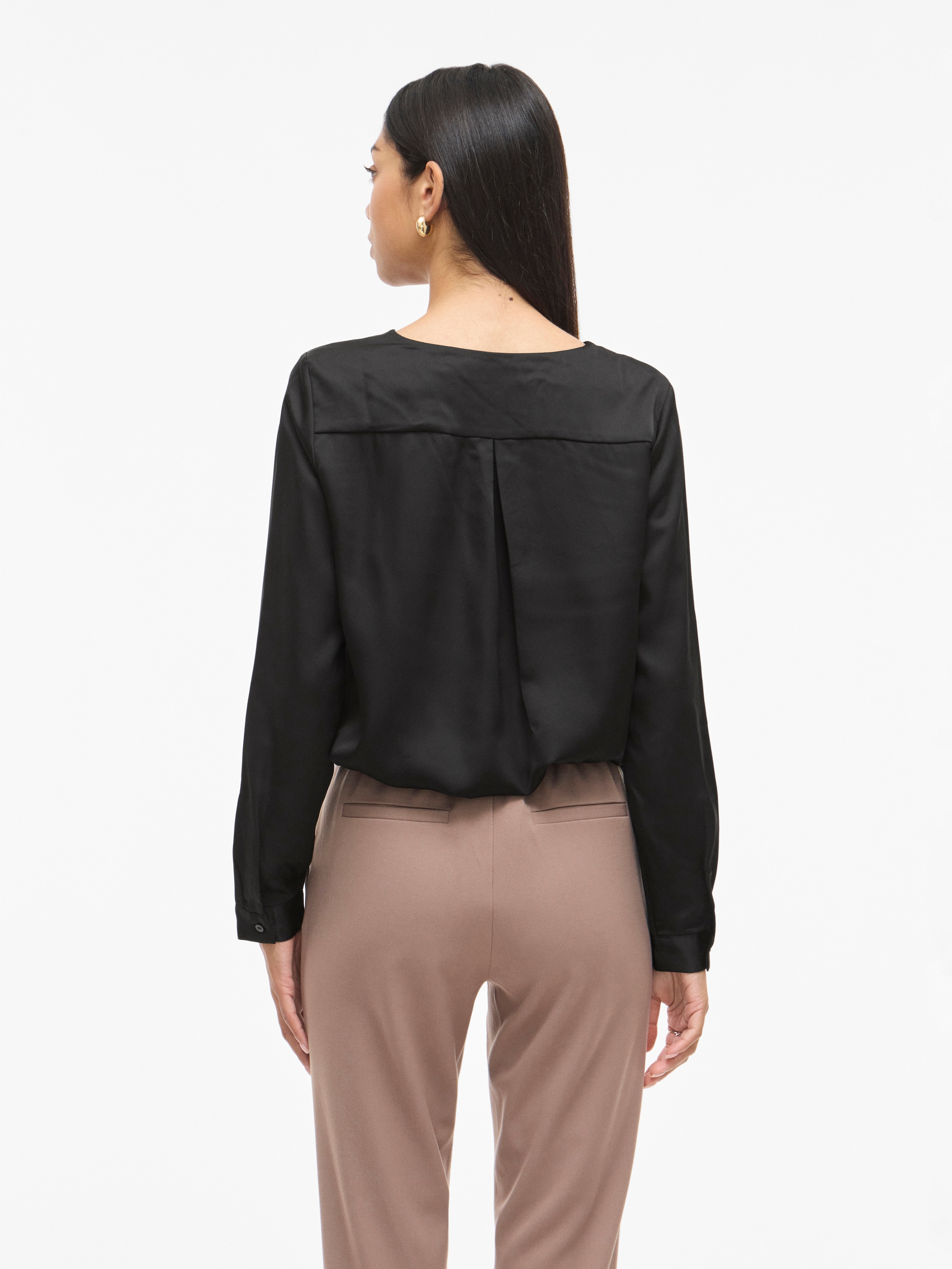 Vila Hemdbluse »VIELLETTE V-NECK L/S SATIN SHIRT - NOOS«