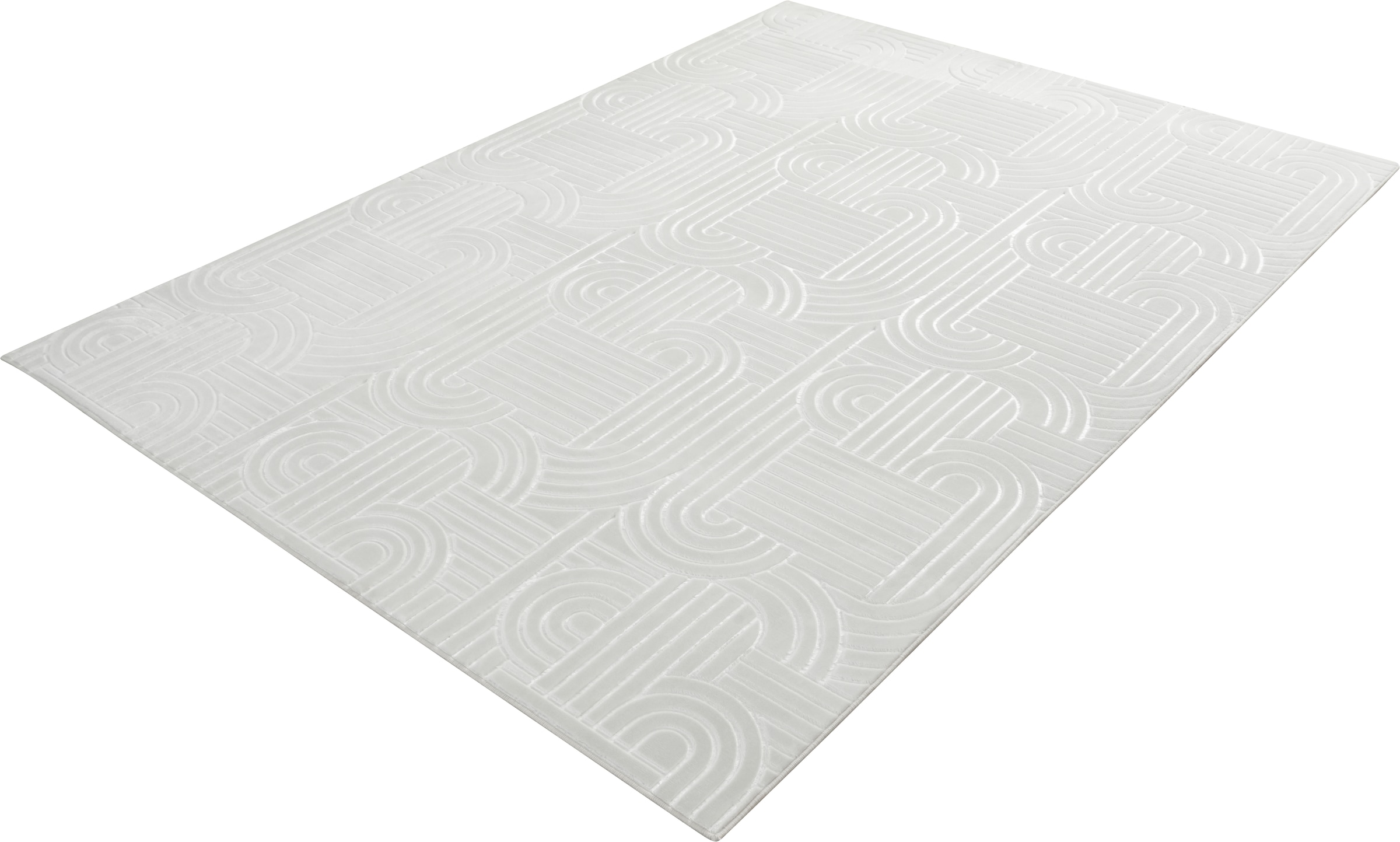 Kayoom Teppich »Calma 125« rechteckig 10 mm Höhe Kurzflor, 3-D Optik, Wohnzimmer