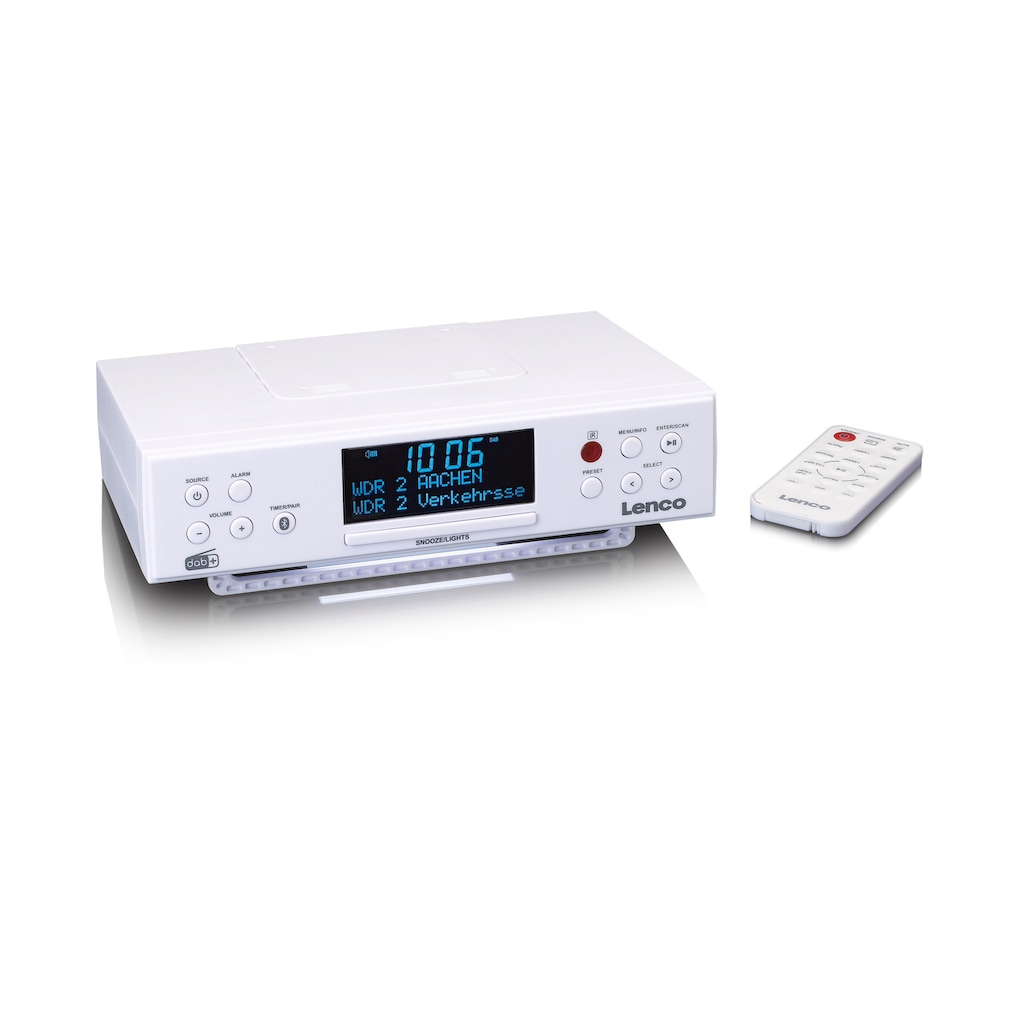 Lenco Küchen-Radio »KCR-190WH Küchenradio Unterbau mit PLL-FM-Radio DAB+ BT«, (Bluetooth Digitalradio (DAB+) 4 W)