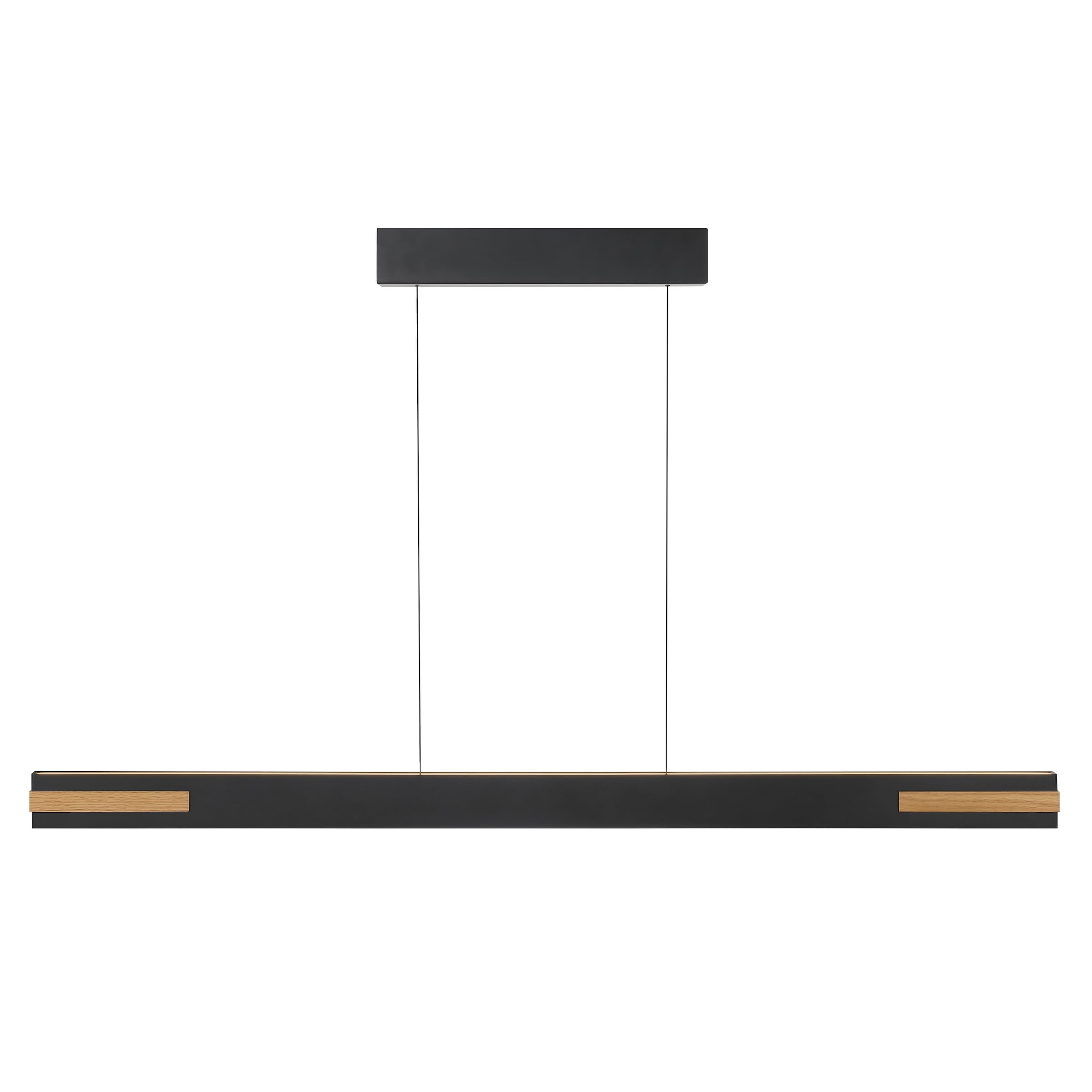 lumiCouture LED Pendelleuchte »Streamline« LED-Modul 1 Stk. Warmweiß 130 x 2 x 150 cm, 3700 lm 2700 K, Aluminium/Holz, schwarz braun
