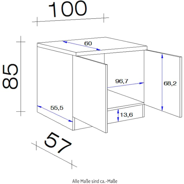 Flex-Well x kaufen x cm, Spülenschrank x inkl. Rechnung T) x H 85 Einbauspüle auf »Lucca«, (B 60 100