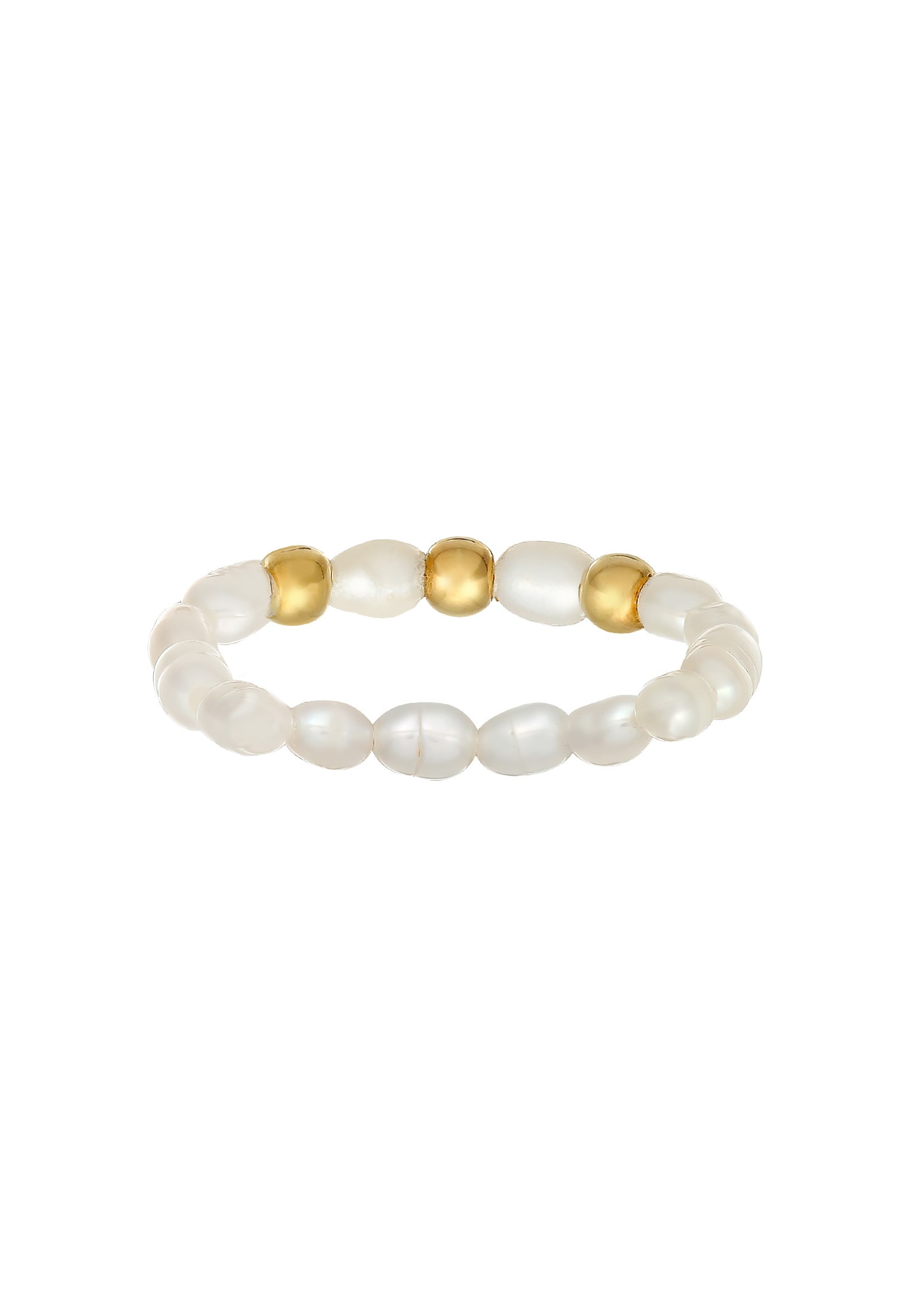 Elli Perlenring »Ring Süßwasserperlen Beads 925 Silber vergoldet«