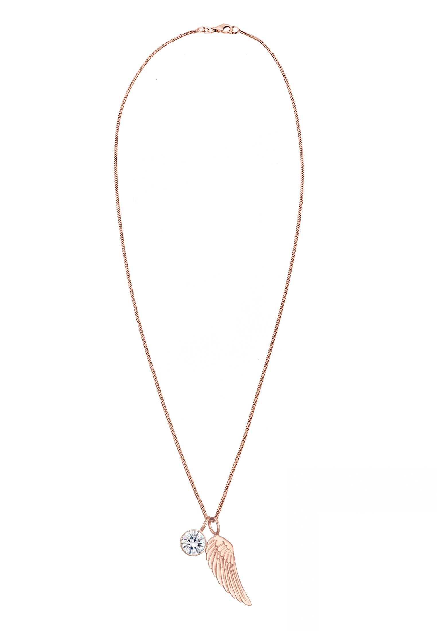 Elli Silberkette »Halskette Flügel Weiß 925 Sterling Silber, mit Kristallen von Swarovski®«