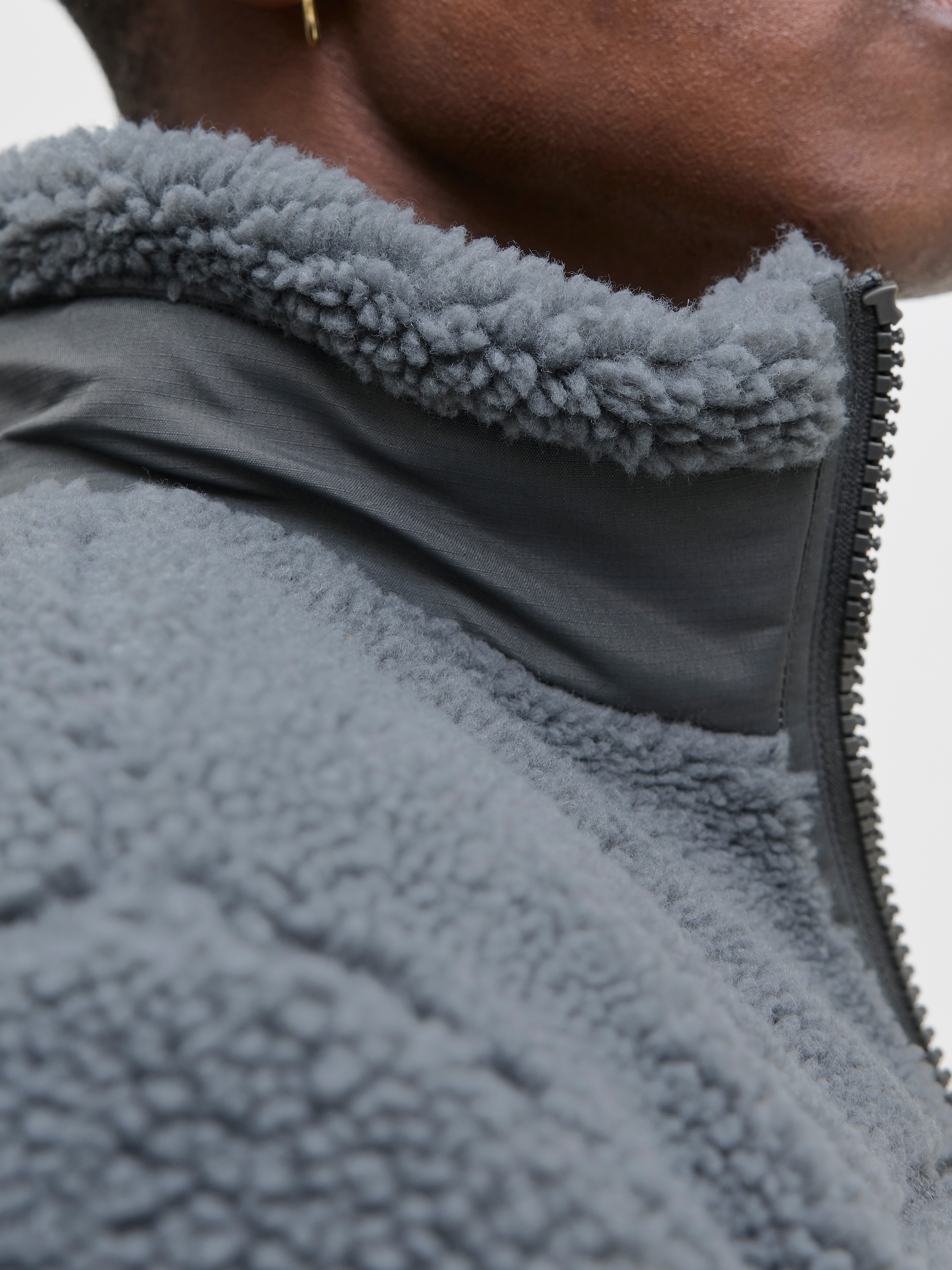 Jack & Jones Fleecejacke »JJESOHO TEDDY JACKET NOOS« ohne Kapuze