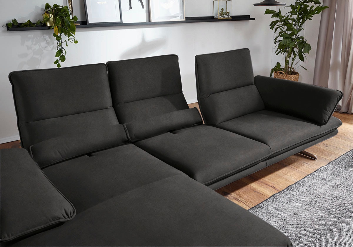 W.SCHILLIG Ecksofa »broadway, Designsofa mit tollem Sitzkomfort, L-Form«, Sitztiefenverstellung, Kopfteil- & Seitenteilverstellung, Breite 291cm
