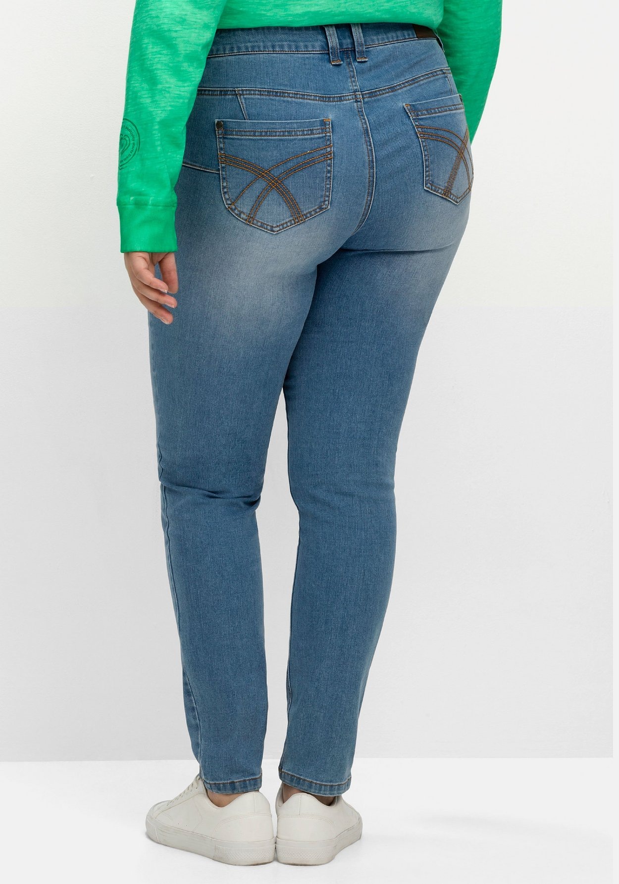 Sheego Stretch-Jeans »Jeans für sehr schmale Beine und mehr Bauch«