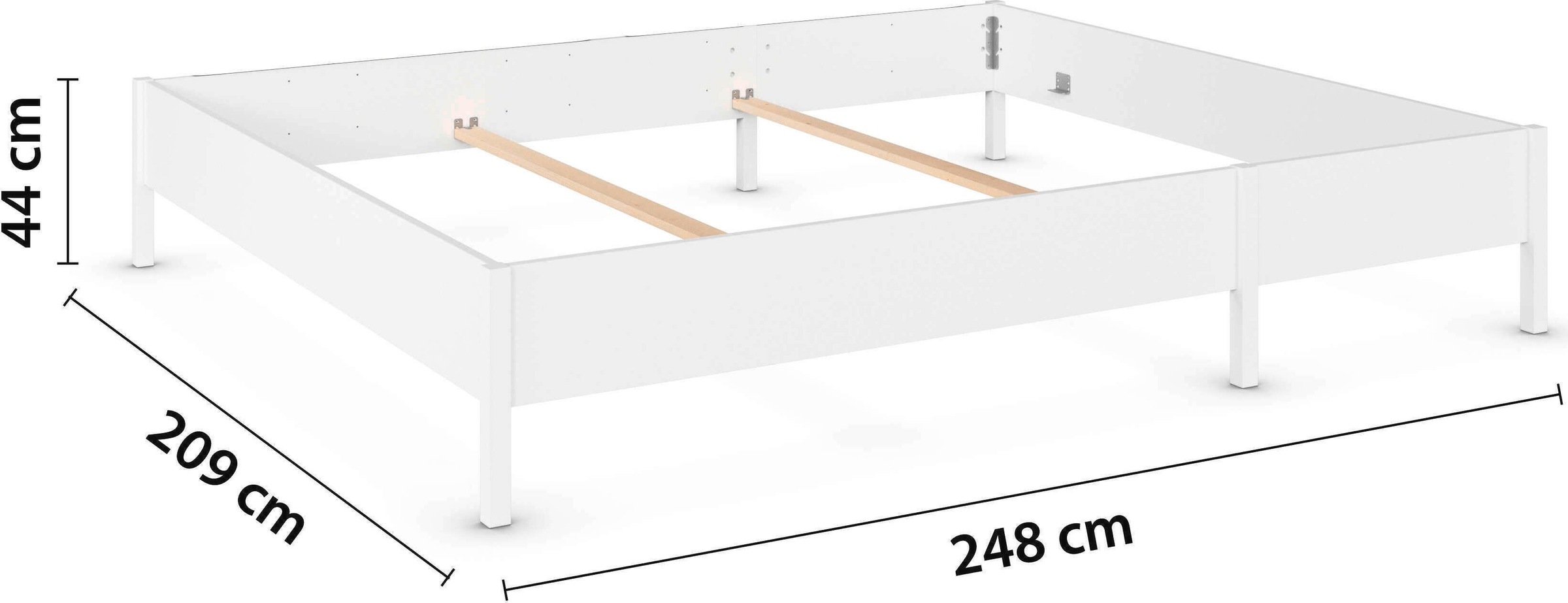 rauch Bett »Familienbett XXL Familiengröße Ehebett Doppelbett Co-Sleeping MARE«, (flexible Umbaumöglichkeit in Einzelbetten), 240x200 cm und 270x200 cm - mit oder ohne Kopfteil MADE IN GERMANY