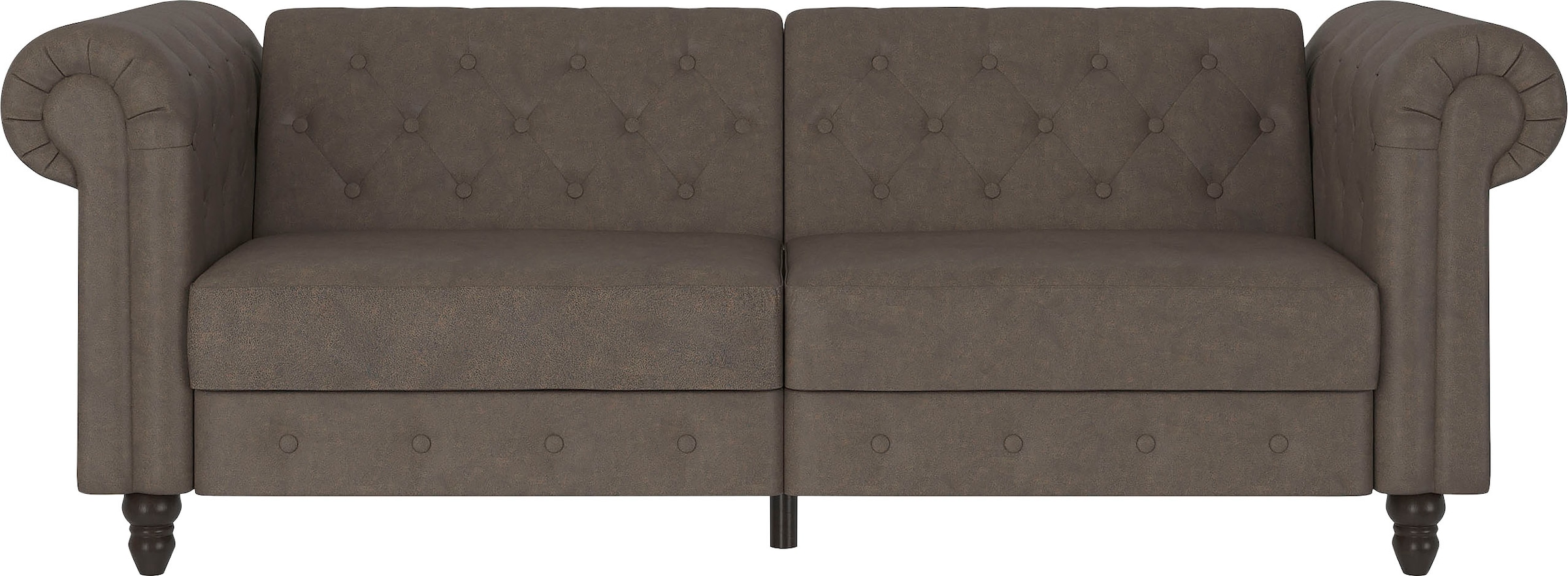 Dorel Home 3-Sitzer »Felix, Schlafsofa 236 cm, (Liegefläche 108x190cm), Rückenlehne« 3-fach verstellbar, Velours, Kunstleder, Luxus-Microfaser Vintage