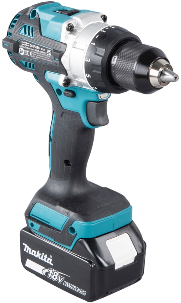 Makita Akku-Schlagbohrschrauber »DHP486RTJ«, (Set), inkl. 2 Akkus 18V / 5,0 Ah und Aufbewahrungskoffer