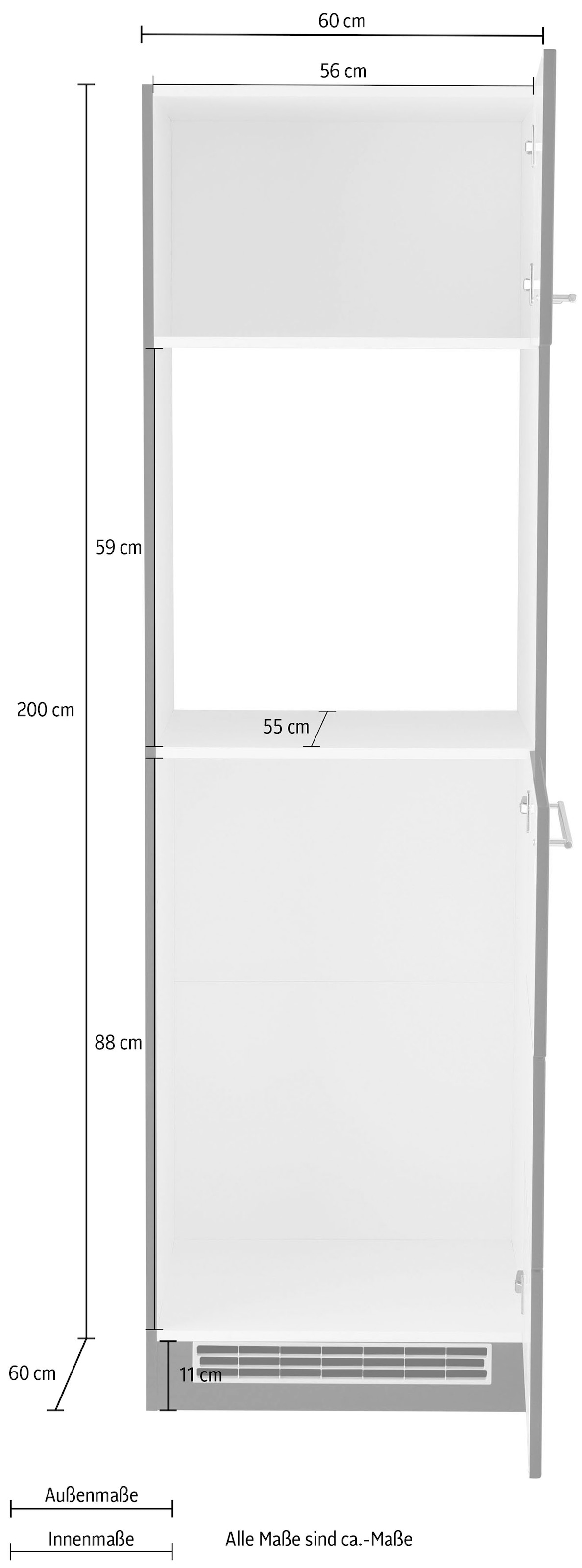 HELD MÖBEL Backofen/Kühlumbauschrank »Wien«, 60 cm breit, für autarken  Backofen und Einbaukühlschrank auf Raten bestellen