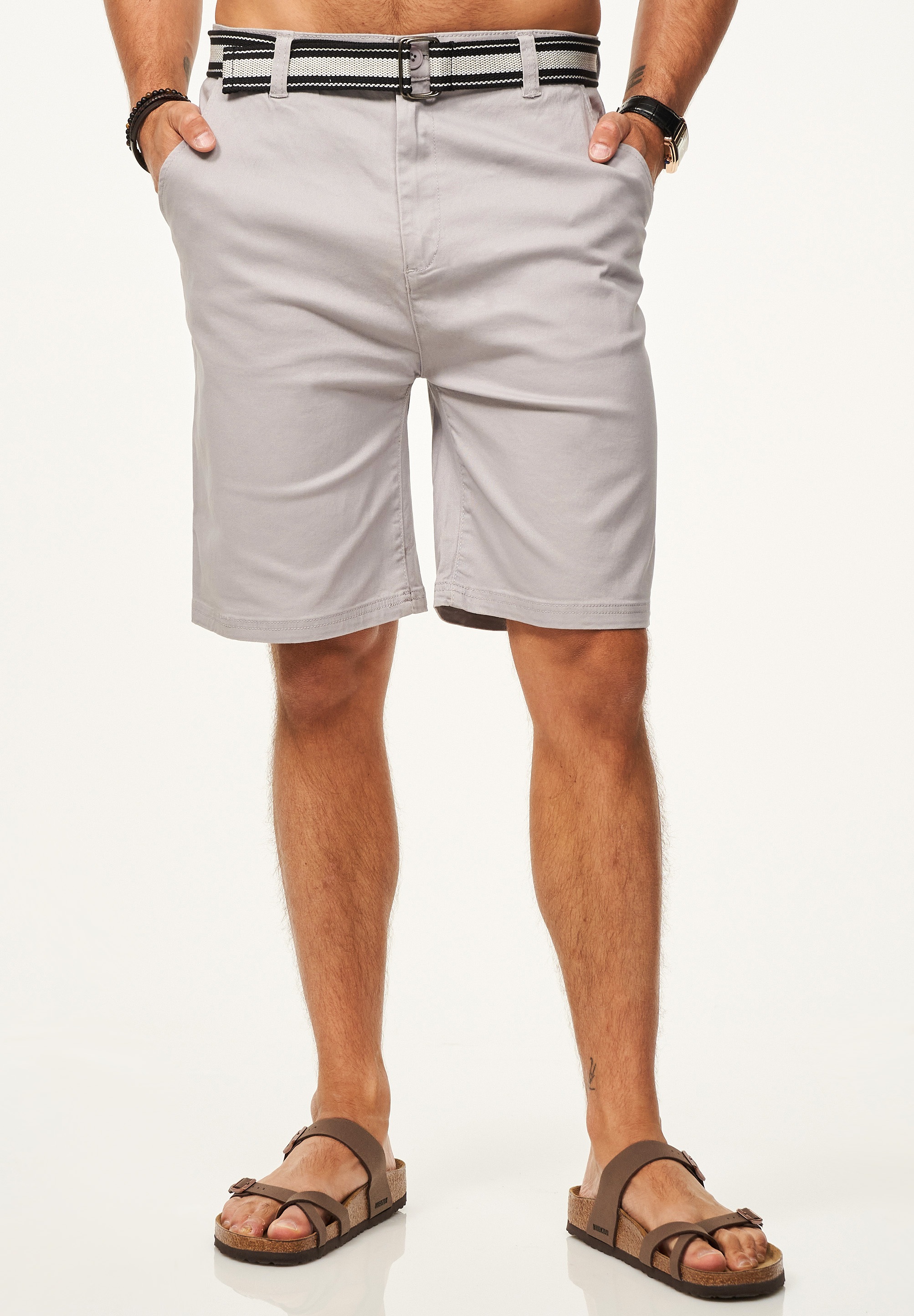 SOULSTAR Chinoshorts »SOULSTAR Chinoshorts mit Stretchanteil Basic Kurze Hose für Herren«  Regular-Fit Sommershorts mit Elasthan-Anteil Bermuda inkl. Gürtel