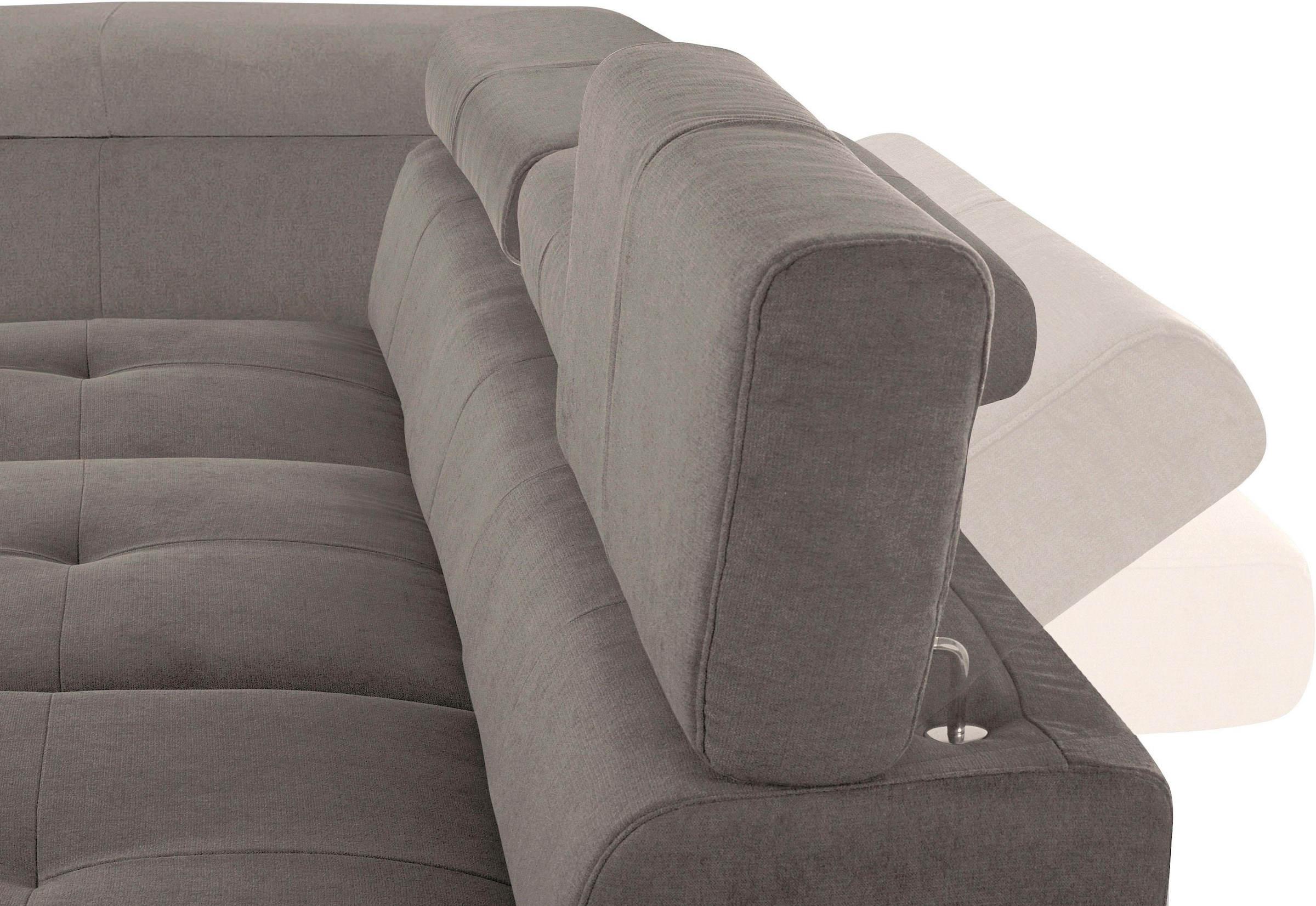 COTTA Ecksofa »Enterprise L-Form« mit Arm- & Kopfteilverstellung, wahlweise mit Bettfunktion