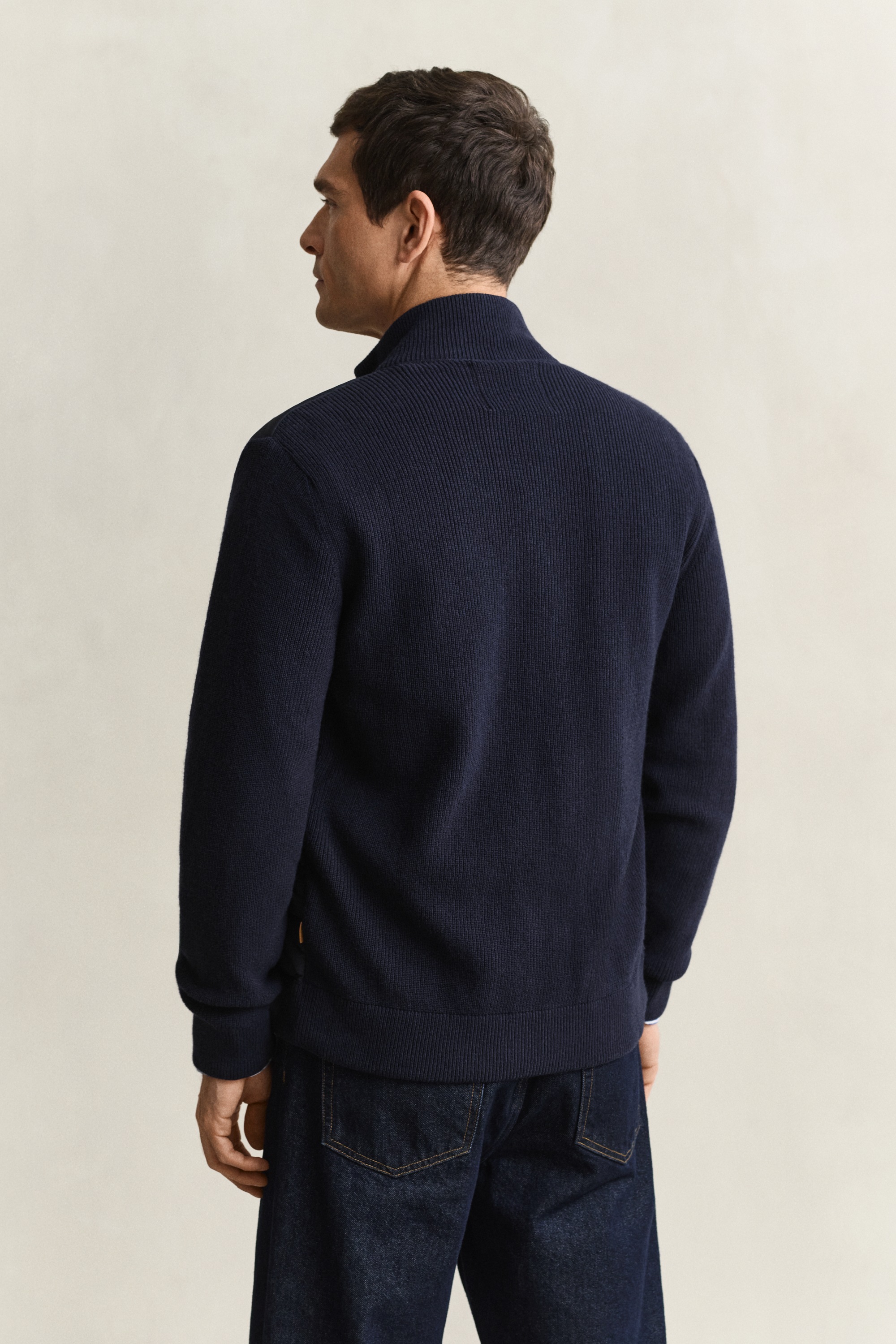 Gant Strickjacke »HYBRID ZIPPED CARDIGAN« Regular fit mit Stehkragen