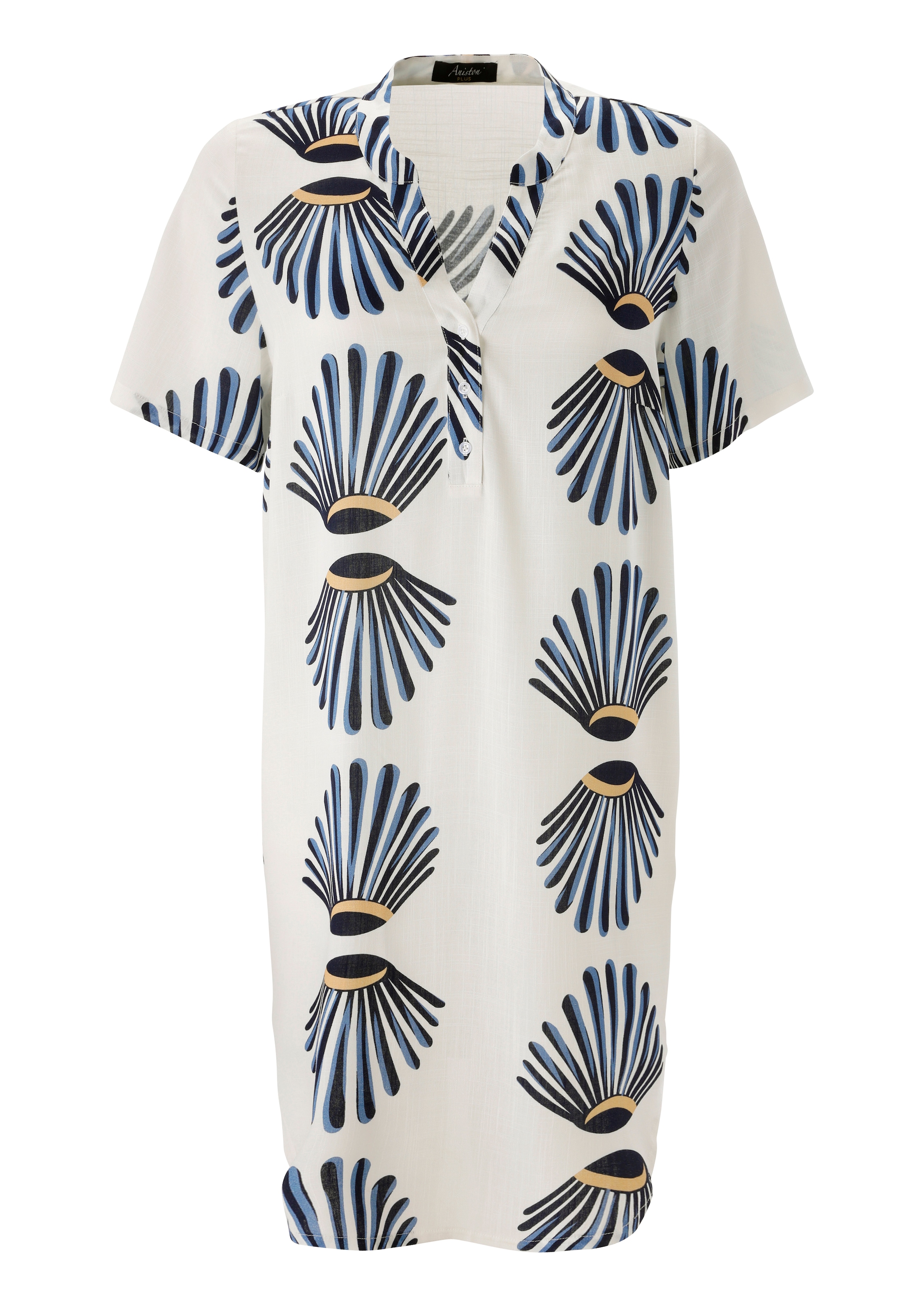 Aniston PLUS Blusenkleid aus weich fallender Viskose in Leinenoptik - NEUE KOLLEKTION