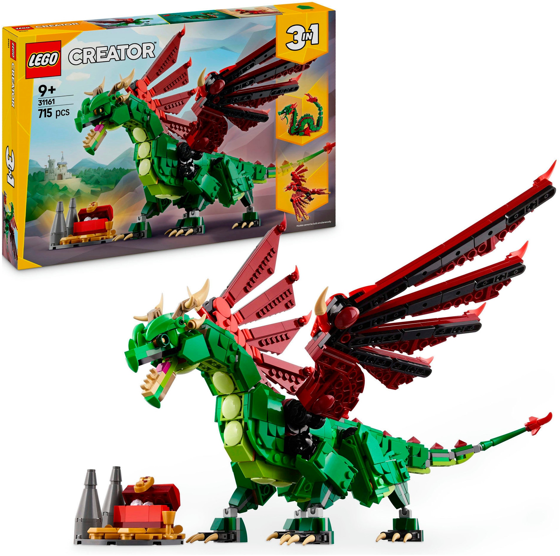 LEGO® Konstruktionsspielsteine »Grüner Drache (31161), LEGO Creator«, (715 St.), Made in Europe