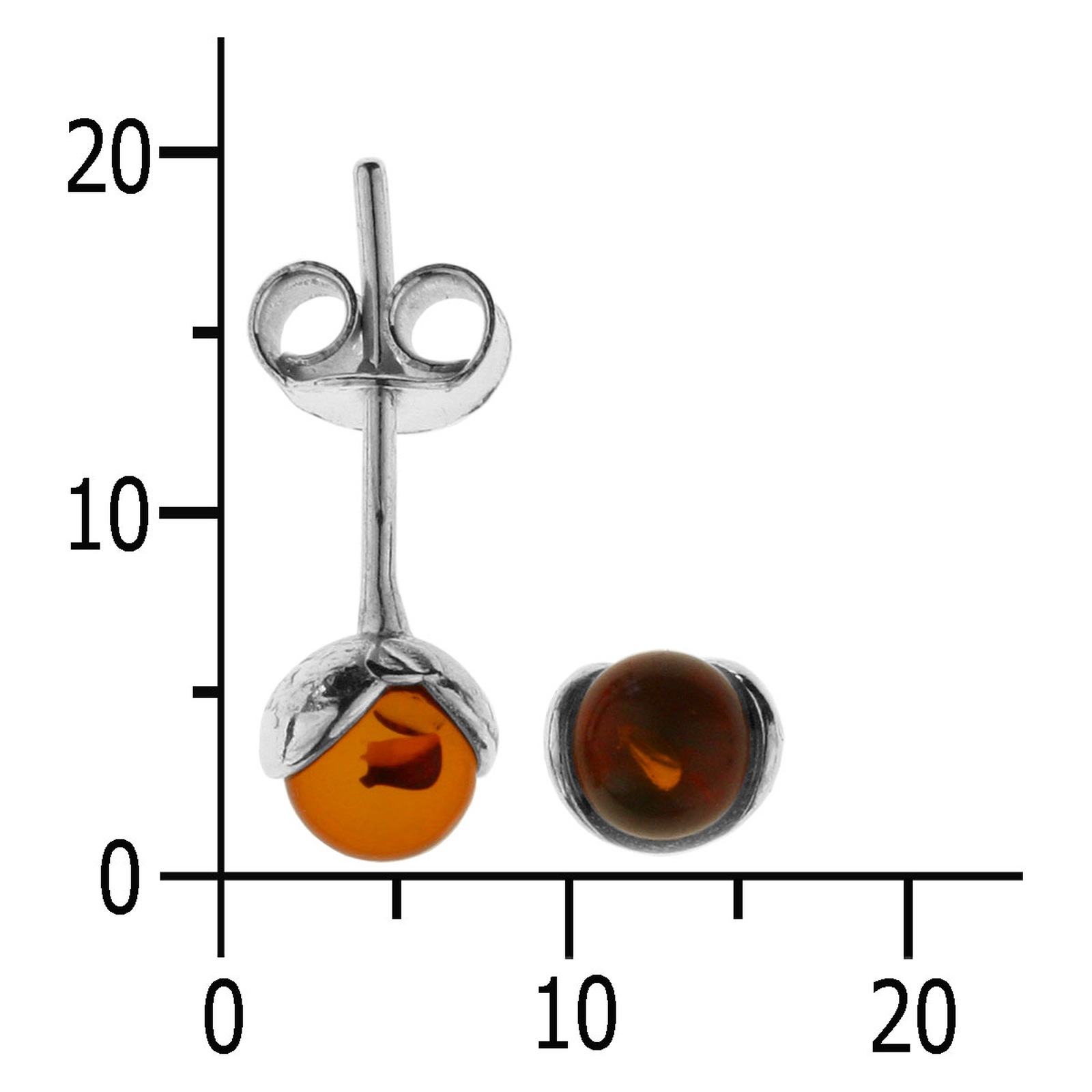 OSTSEE-SCHMUCK Paar Ohrstecker »- Eriko - Silber 925/000 - Bernstein«