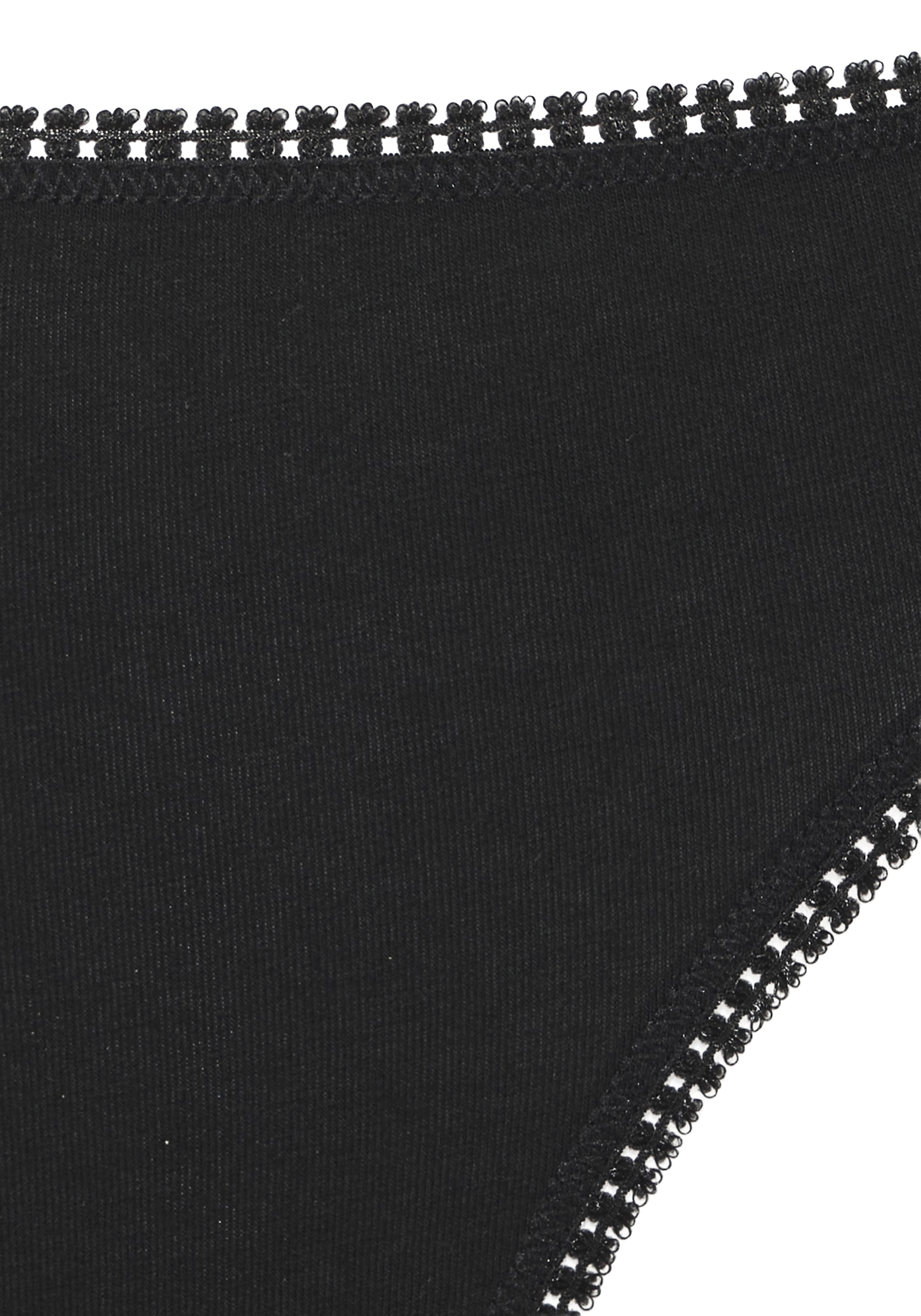 LASCANA Jazz-Pants Slips 3er-Pack,  mit Spitze am Beinabschluss, aus weichem und elastischem Jersey