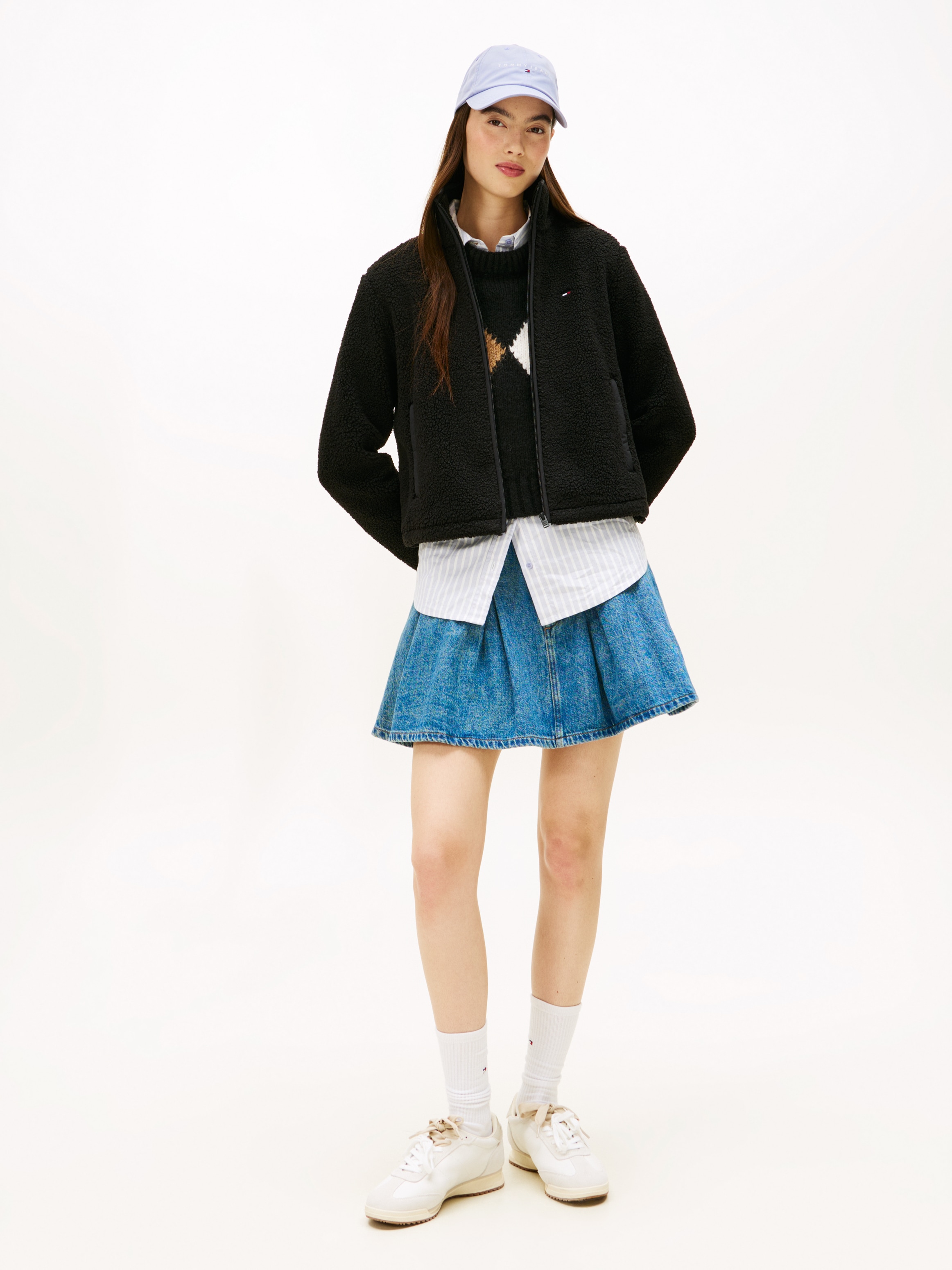 Tommy Jeans Sweatjacke »TJW REG SH S-FLAG TEDDY ZIP THRU«