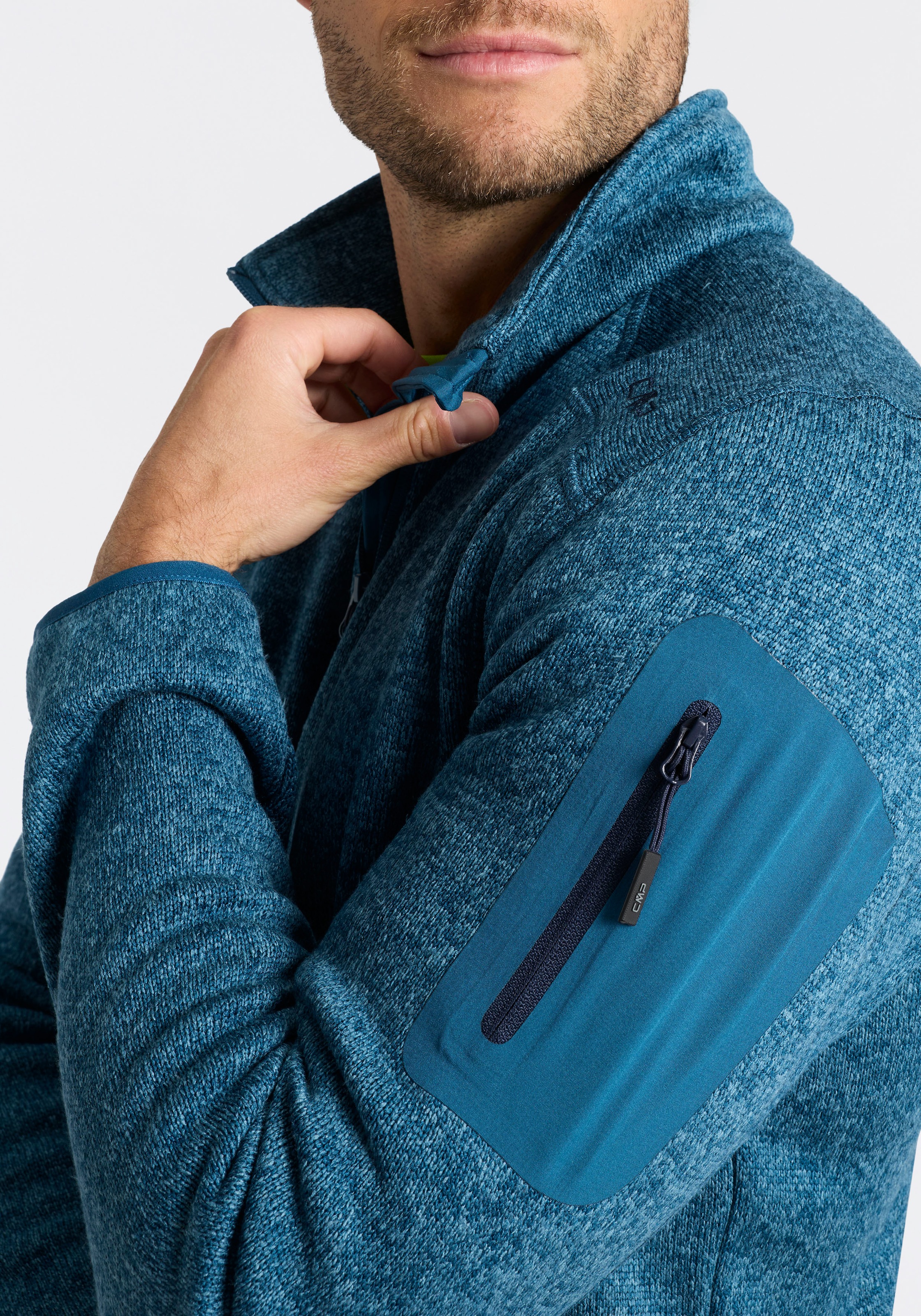 CMP Strickfleecejacke »MAN JACKET« ohne Kapuze atmungsaktiv, schnell trocknend, wärmend, Übergangsjacke