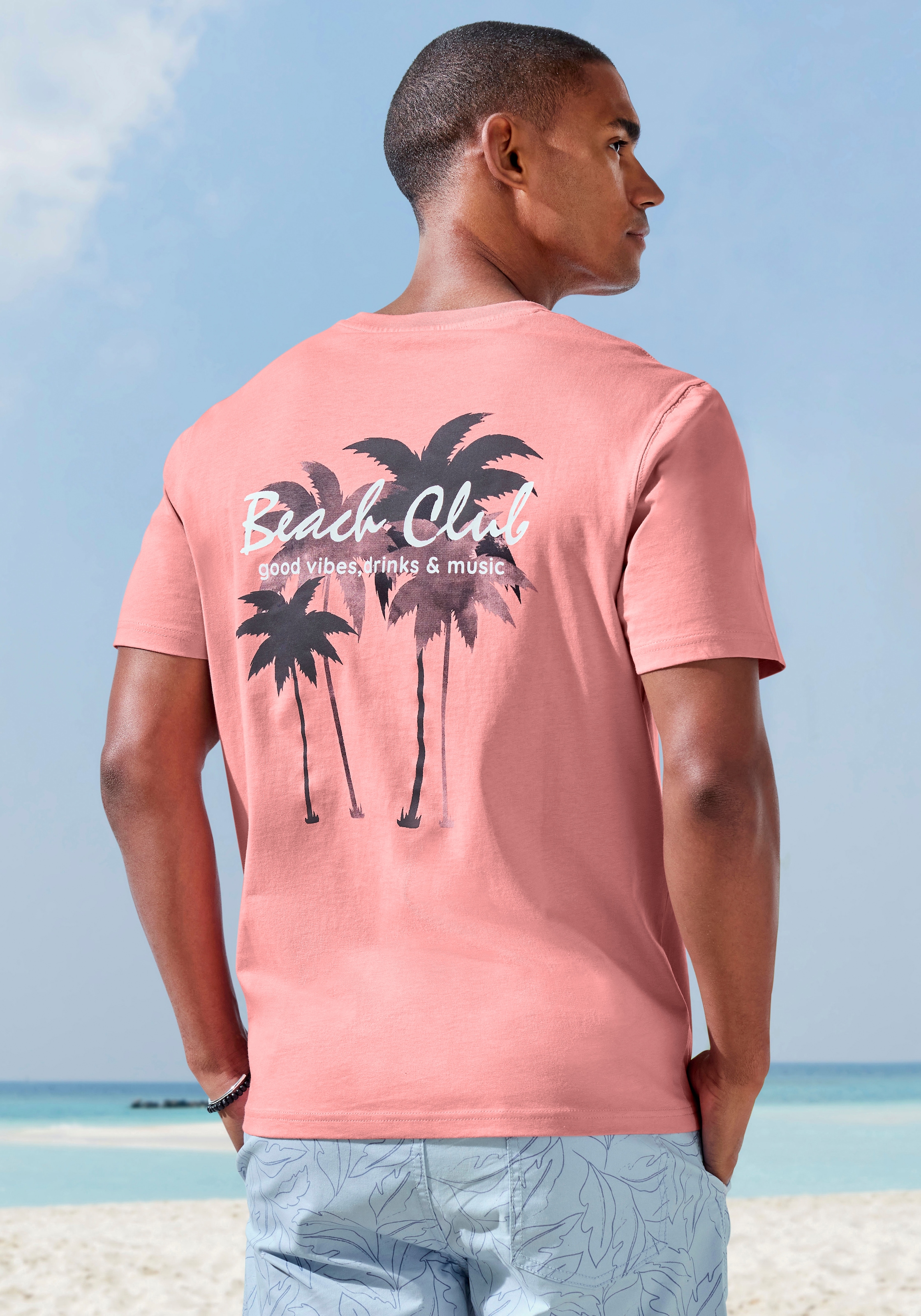 Beachtime T-Shirt »mit großem Rückenprint« Regular-Fit, mit Print vorn und hinten