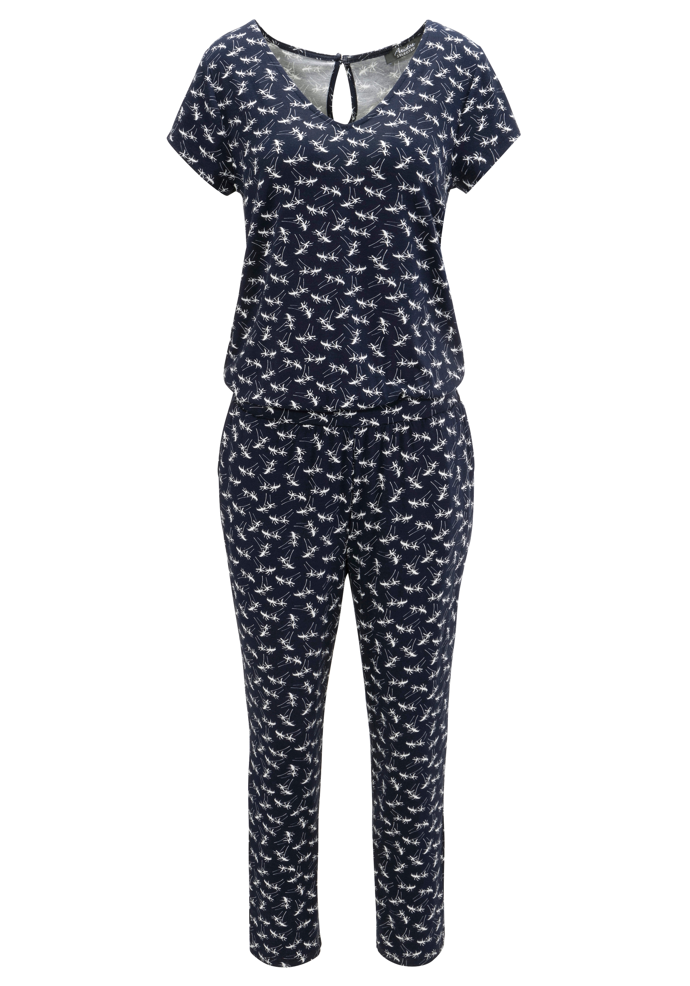 Aniston SELECTED Jumpsuit, mit Palmen bedruckt