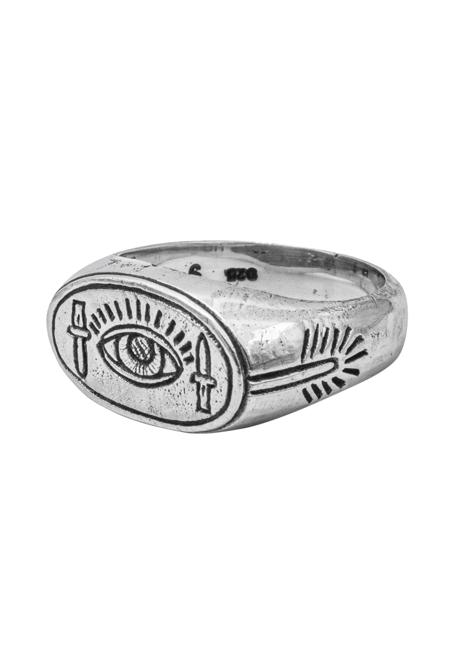 HAZE & GLORY Siegelring »Ring Herren Siegelring - Eye Auge Dolch 925 Silber«