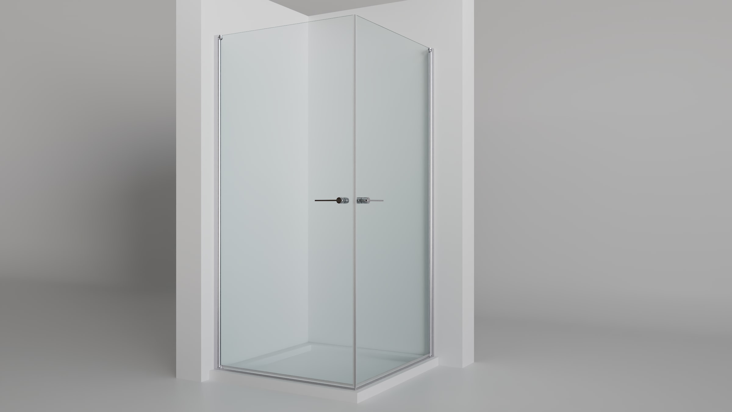 welltime Eckdusche »Firenze« Rahmenloses Design mit extravaganten Griffen