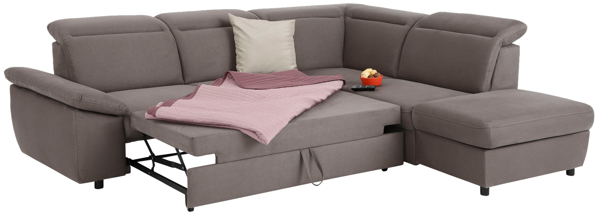 Home affaire Ecksofa »Mauritius L-Form«, mit Ottomane, mit Kopfteil- und Armlehnverstellung