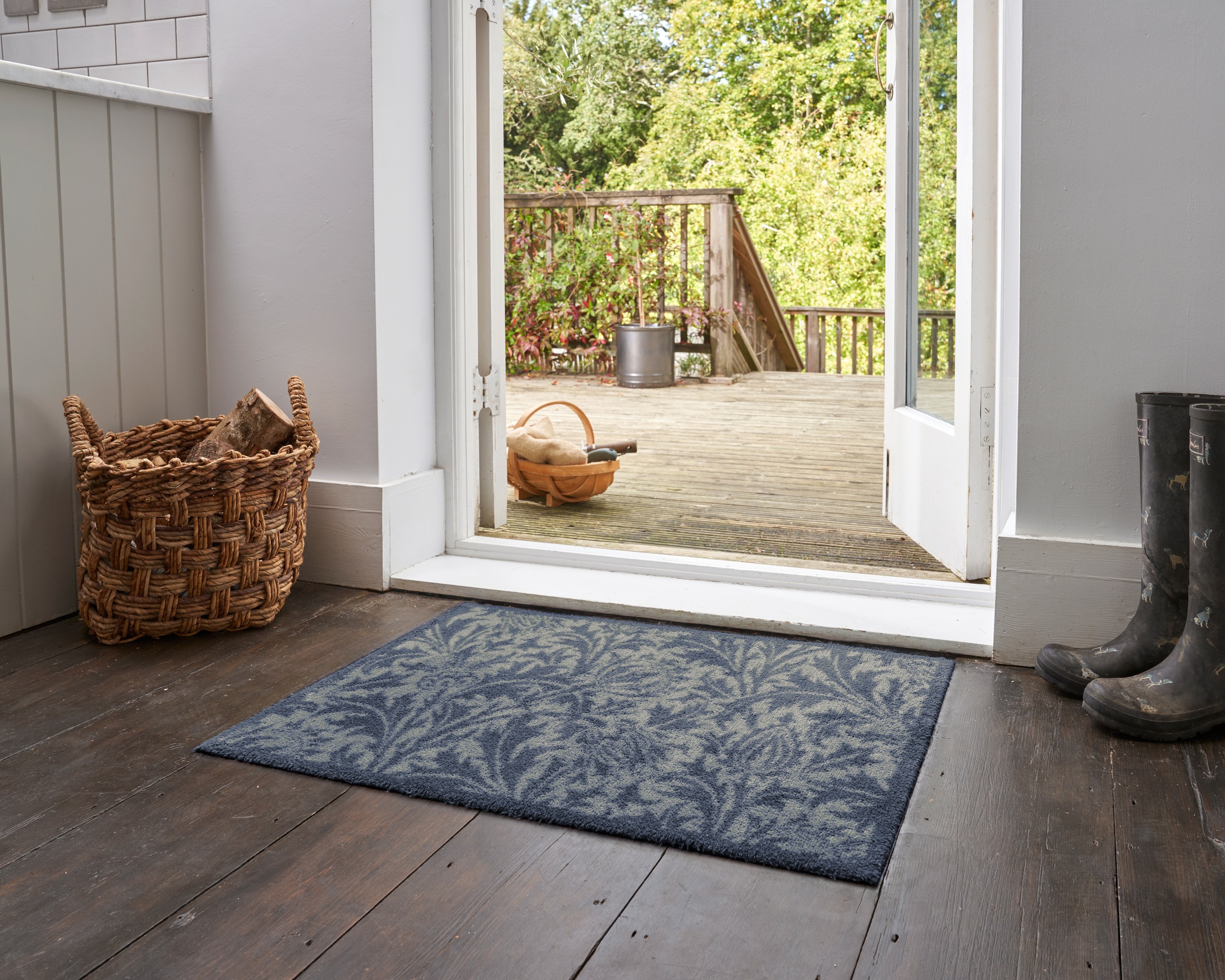 Turtle Mat Fußmatte »Thistle Blue & Gold« rechteckig 9 mm Höhe