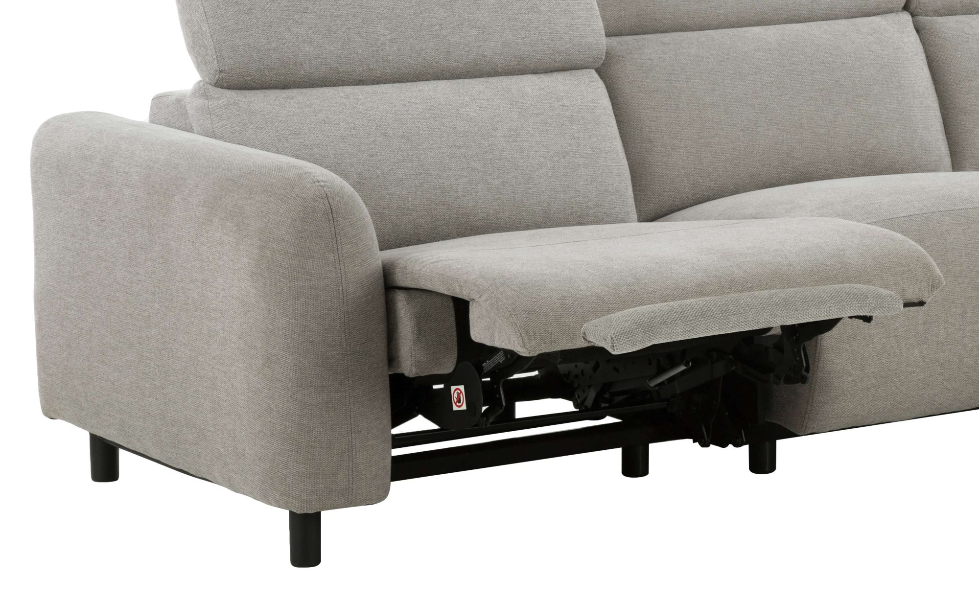 Home affaire Ecksofa »SKAANE Struktur, L-Form, 274 cm, manuelle u. elektrische Funktion,«, rundes Design, Kopfteilverstellung, Federkernpolsterung