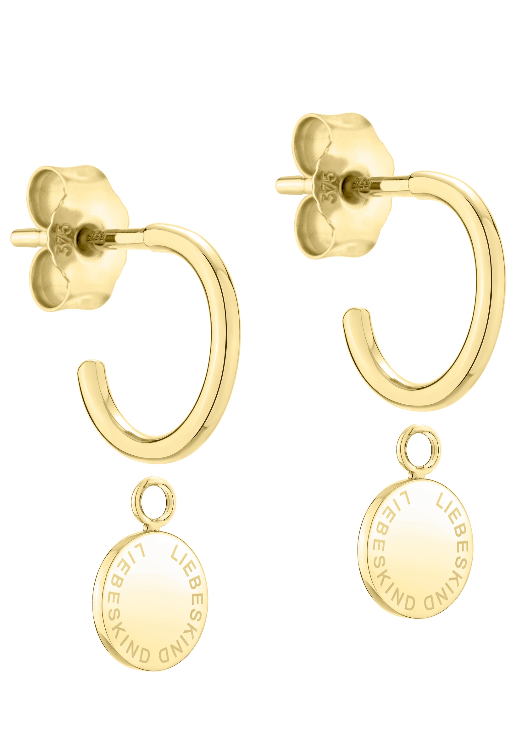 Liebeskind Berlin Paar Creolen »Schmuck Geschenk Gold 375 Ohrringe Gold Collection« Einhänger abnehmbar