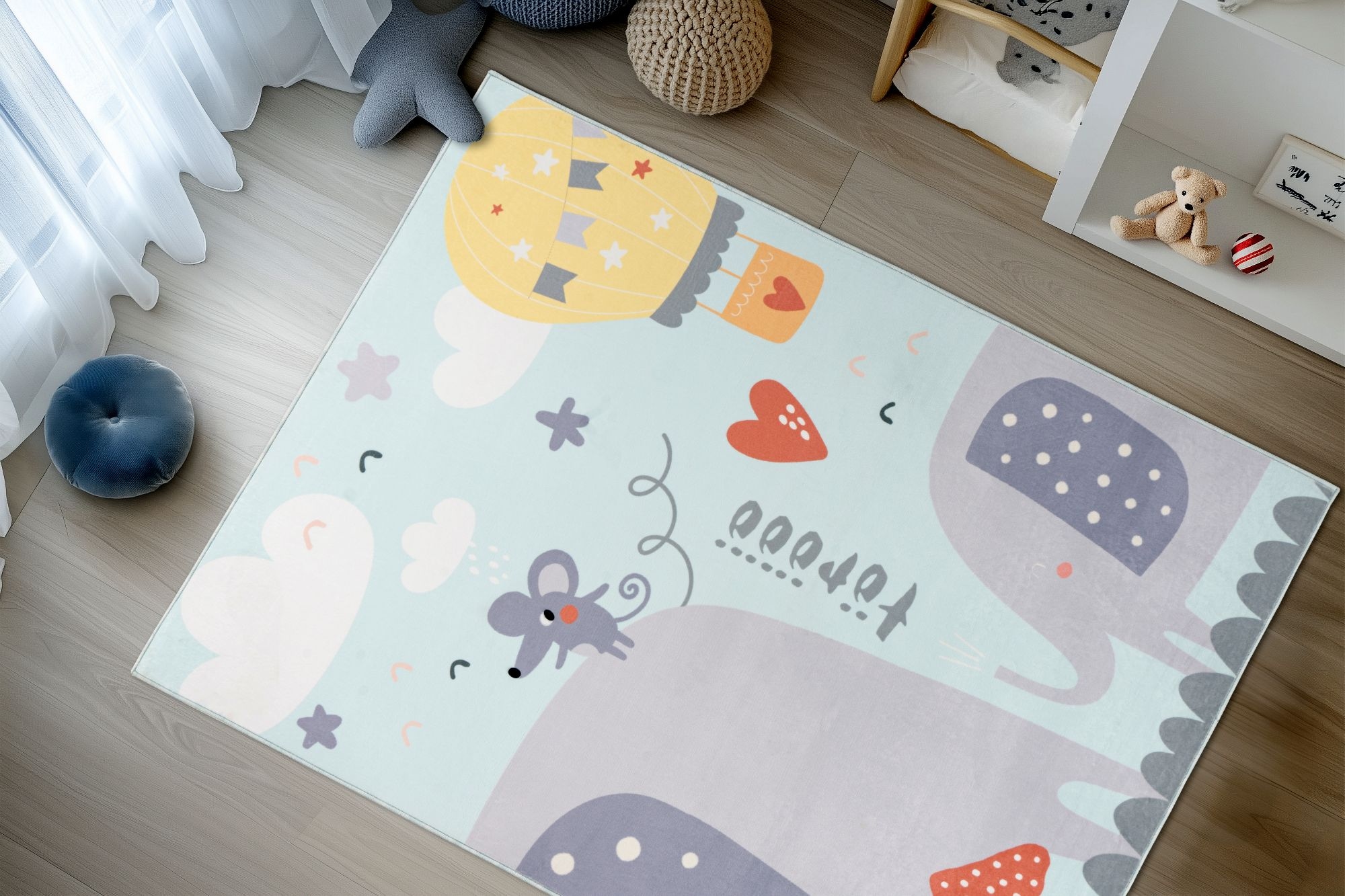 Obsession Kinderteppich »Magic Kids ML 105«, rechteckig, 8 mm Höhe, niedliches Elefanten Motiv, waschbar, Kinderzimmer