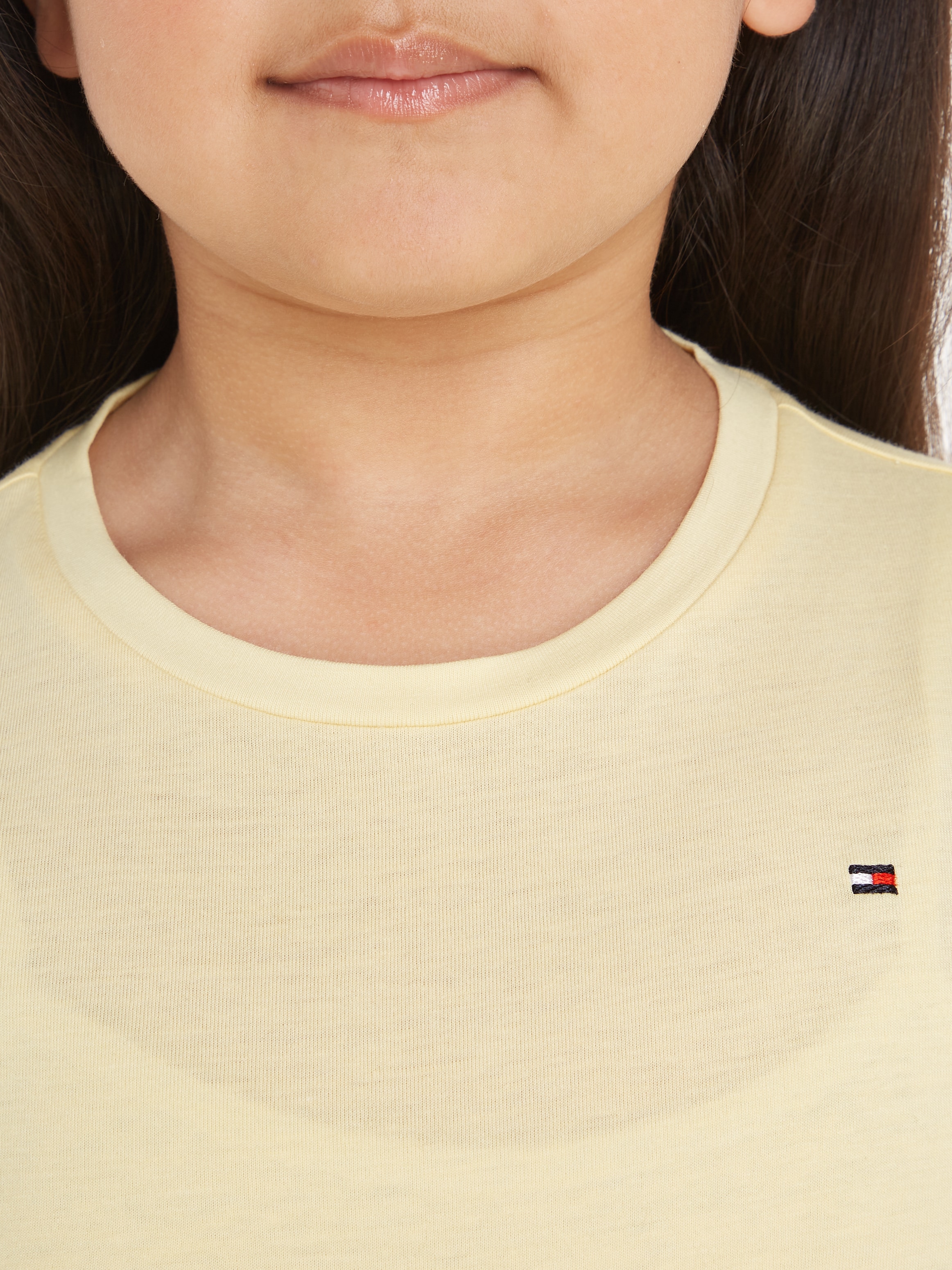 Tommy Hilfiger T-Shirt »ESSENTIAL RUFFLE SLEEVE TOP«, mit gewelltem Ärmelabschluss