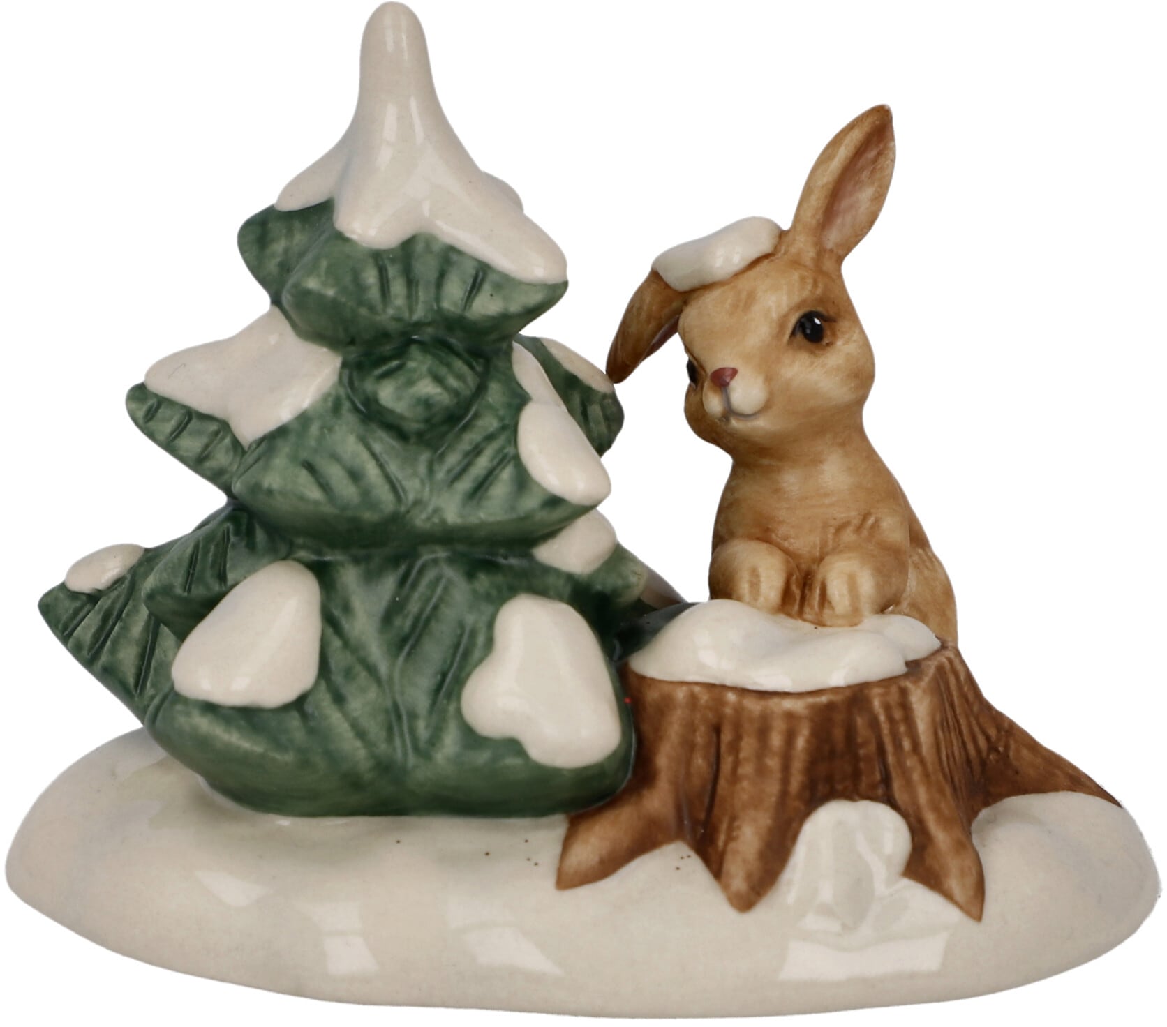 Sammelfigur »Winterwald, Weihnachtsdeko«, Steingut, Figur - Drolliges Häschen