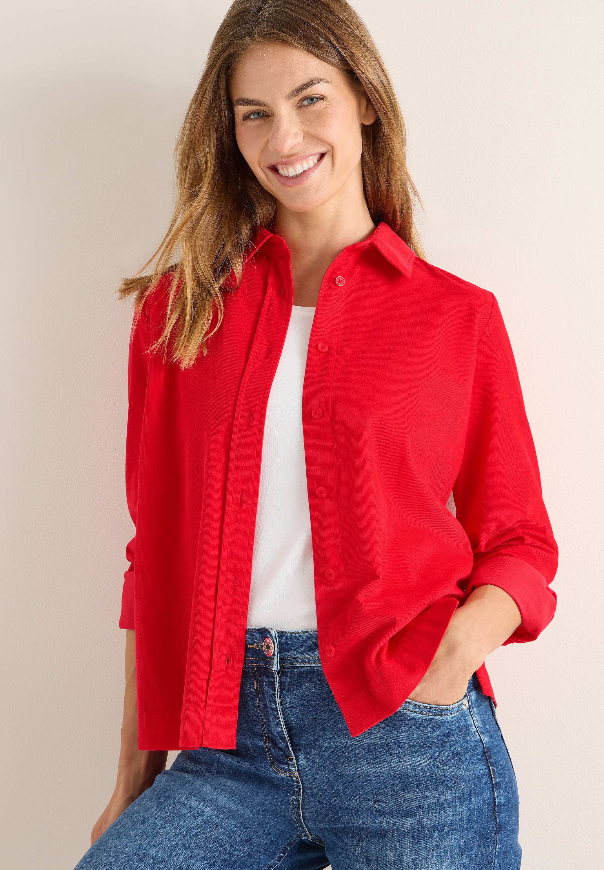 Cecil Langarmbluse mit Hemdkragen