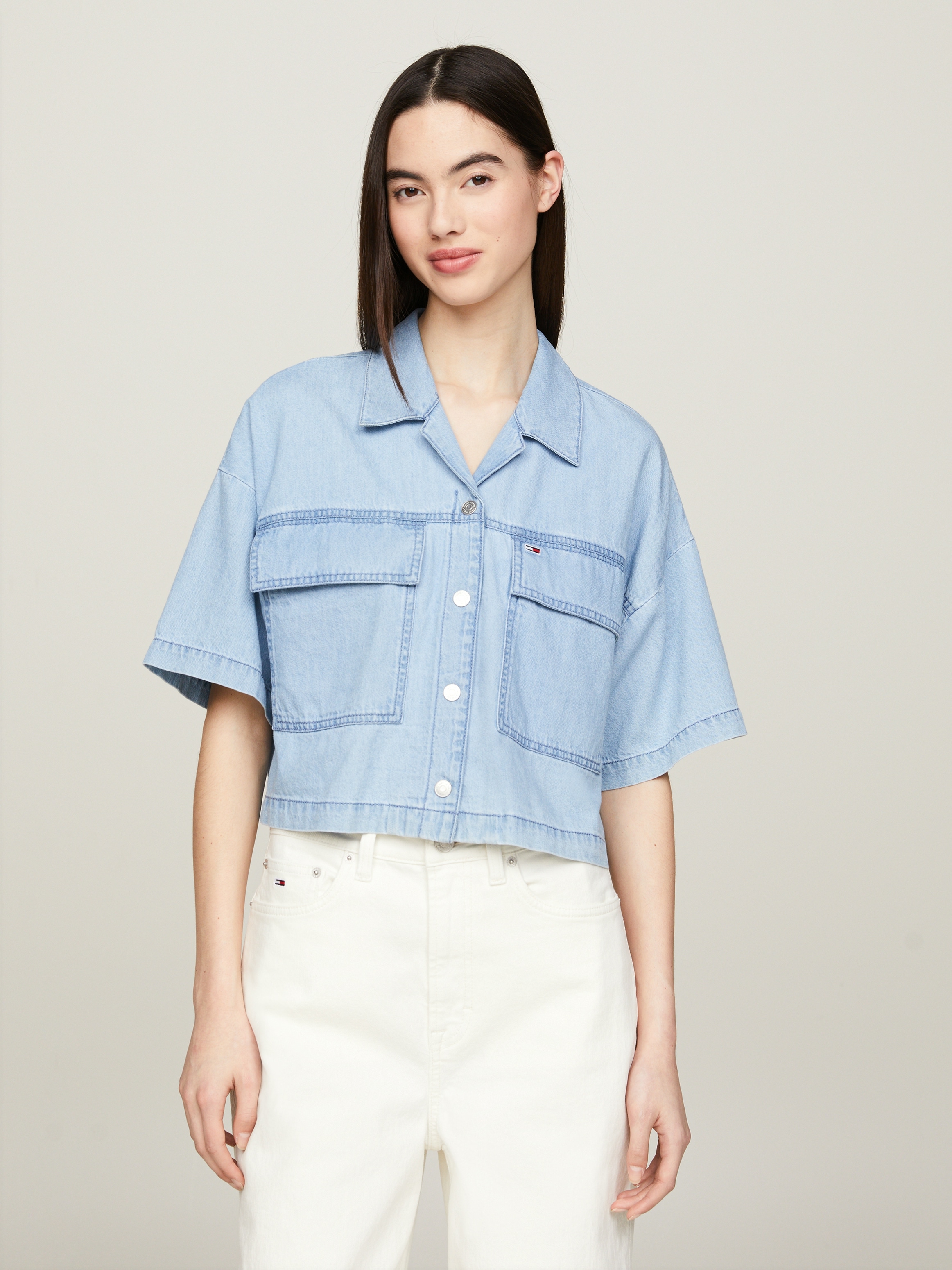 Tommy Jeans Klassische Bluse »TJW CHAMBRAY BLOUSE«, mit Tommy Jeans Logo