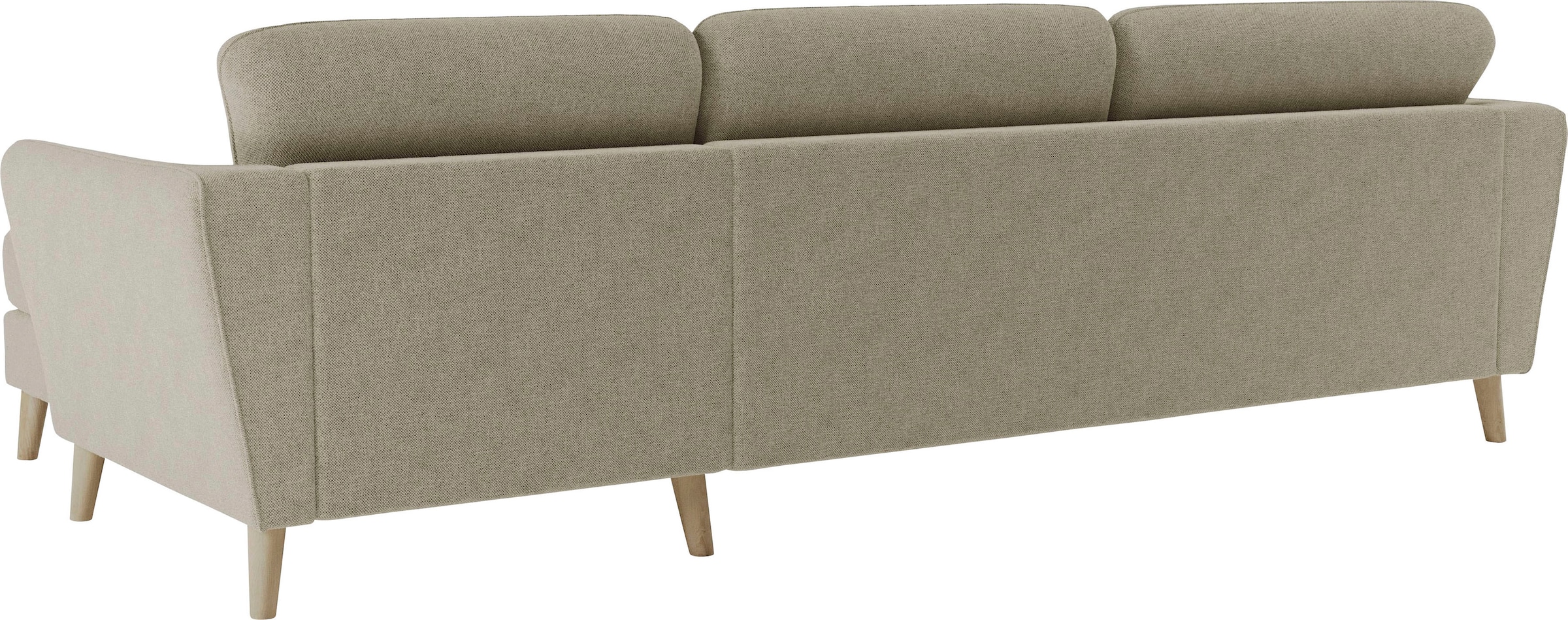 Home affaire Ecksofa »MARSEILLE (279/152cm),L-Form, Rec. rechts/links, verschiedene Bezüge« Massivholzbeine Eiche, Landhausstil, Wellenunterfederung